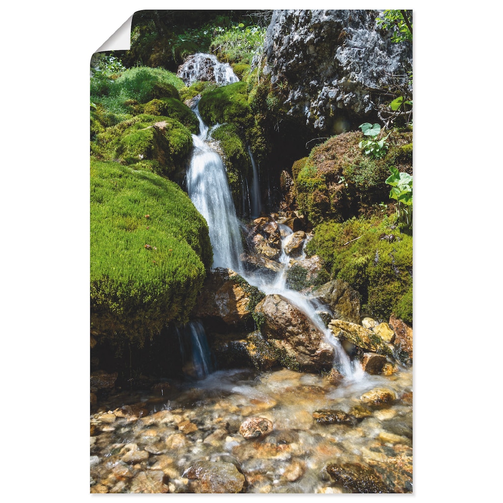 Artland Wandbild »Kleiner Wasserfall in den Bergen«, Gewässer, (1 St.)