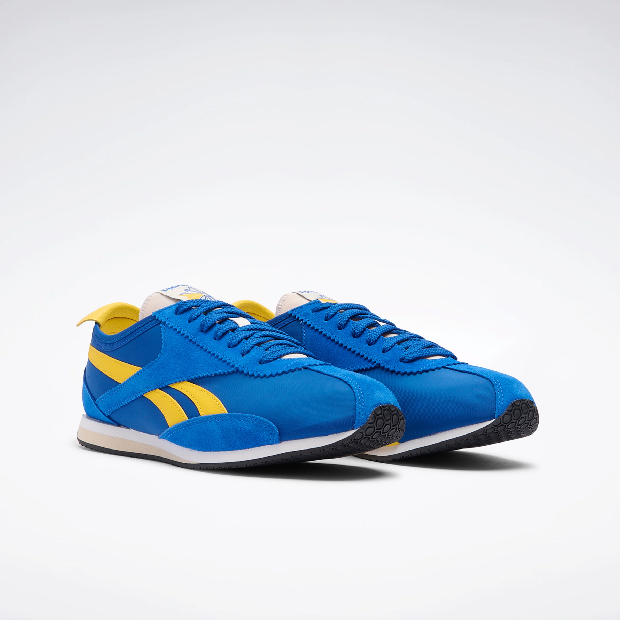 Sneaker REEBOK CLASSIC "R400", Herren, Gr. 38,5, vector blau, optimum blau, golden haze, Leder, Synthetik, Textil, Schuhe Sneaker