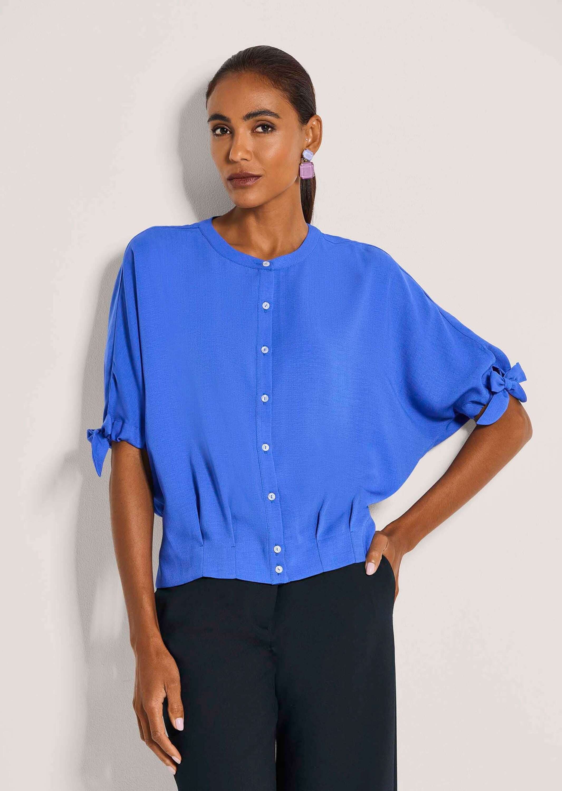 MADELEINE Kurzarmbluse »Blusenshirt Luftige Sommerbluse mit Fledermausärmeln«