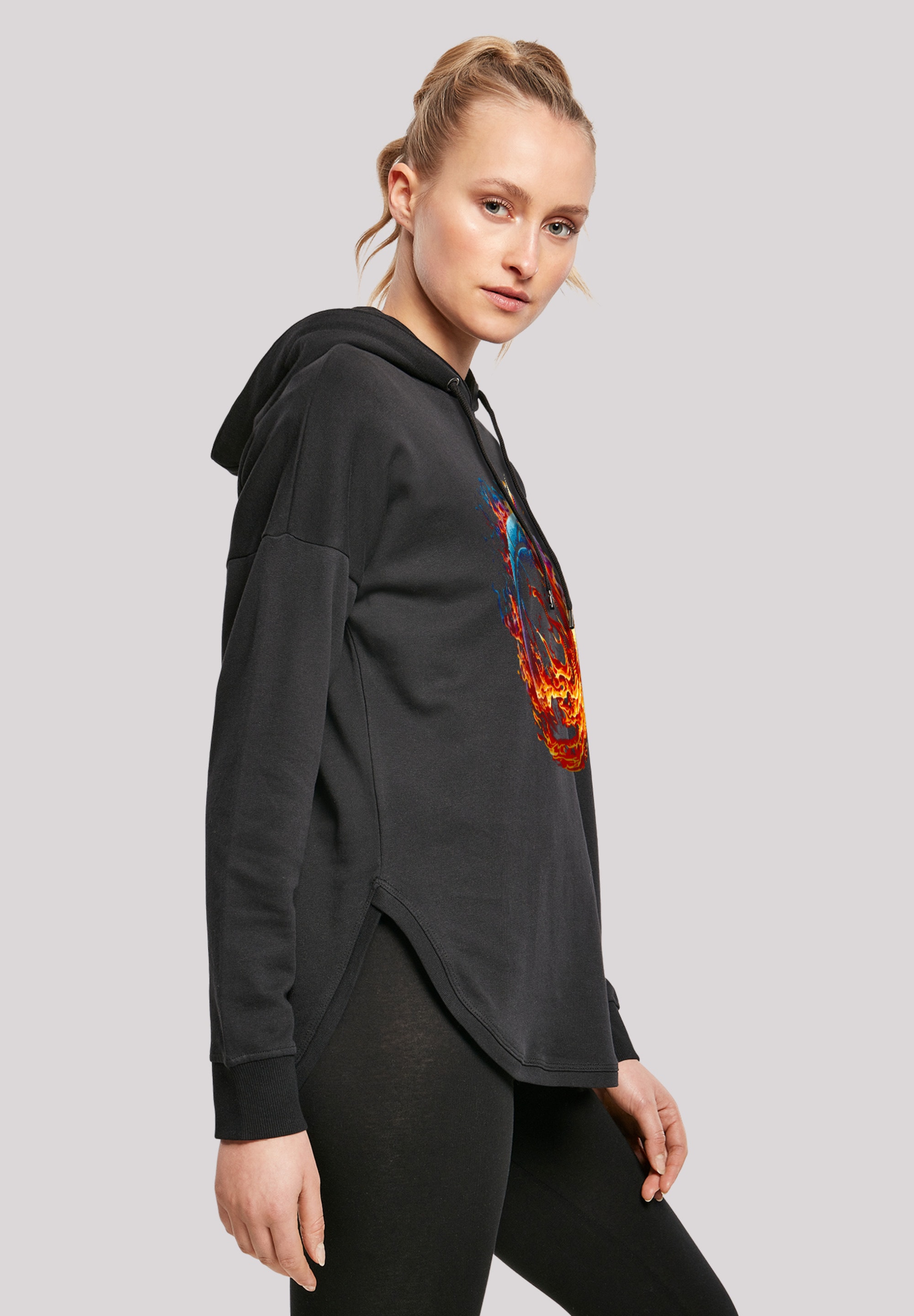 F4NT4STIC Kapuzenpullover »Basketball On Fire Sport OVERSIZE HOODIE«, Print