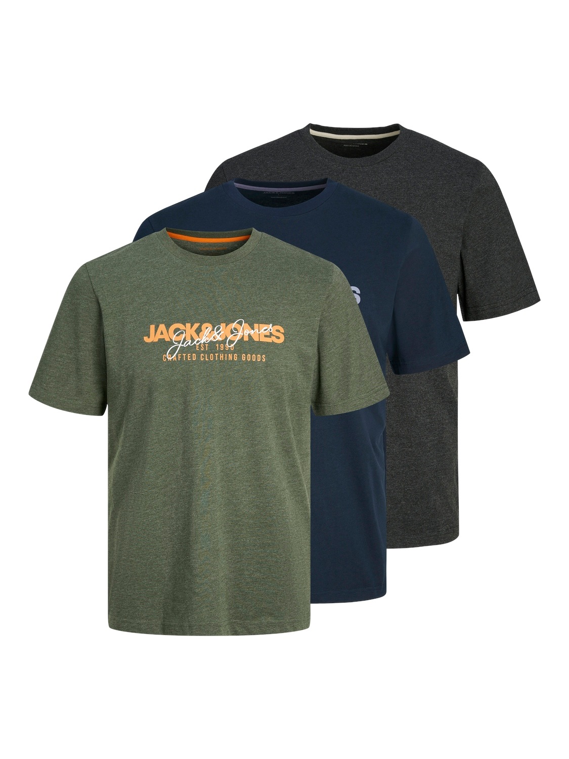Jack & Jones Kurzarmshirt "JJALVIS TEE SS CREW NECK 3PK MP", (Packung, 3 tl günstig online kaufen