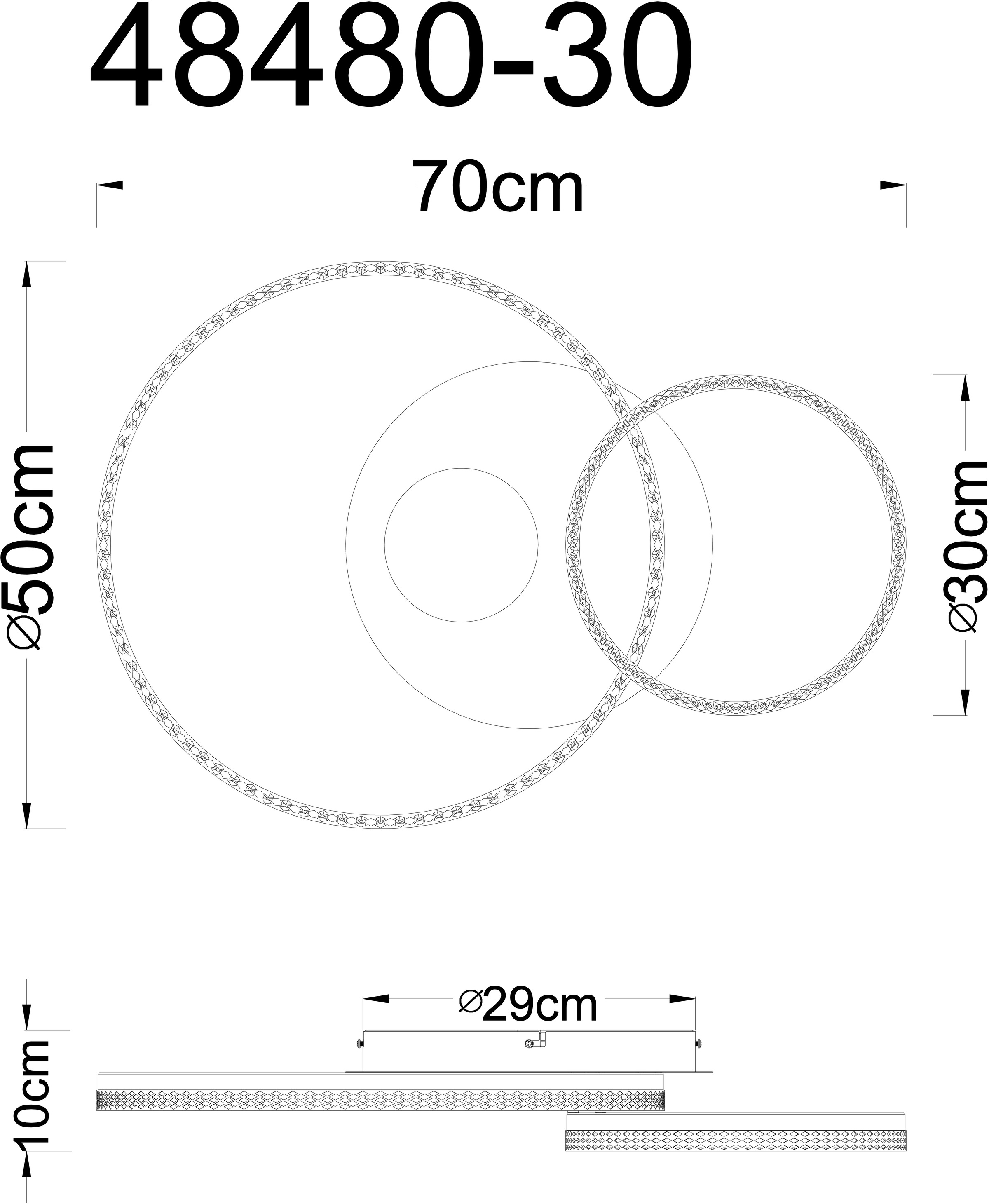 GLOBO LIGHTING Deckenleuchte »SANFORD« LED-Modul 1 Stk. Warmweiß LED-Deckenleuchte mit 3D-Effekt, modern, hell & dekorativ