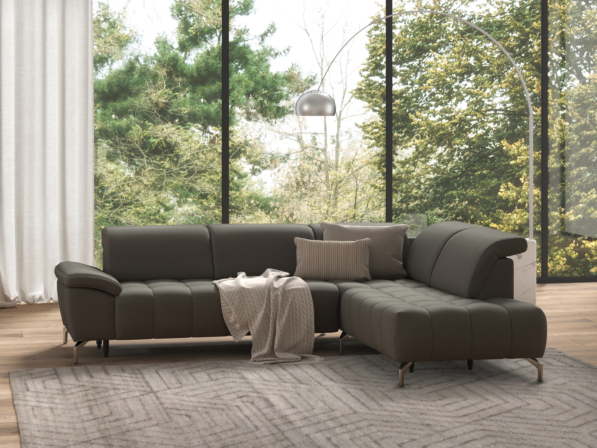 sit&more Ecksofa »Cool L-Form«, wahlweise mit Kopfteilverstellung und Vorziehsitz, motorisch