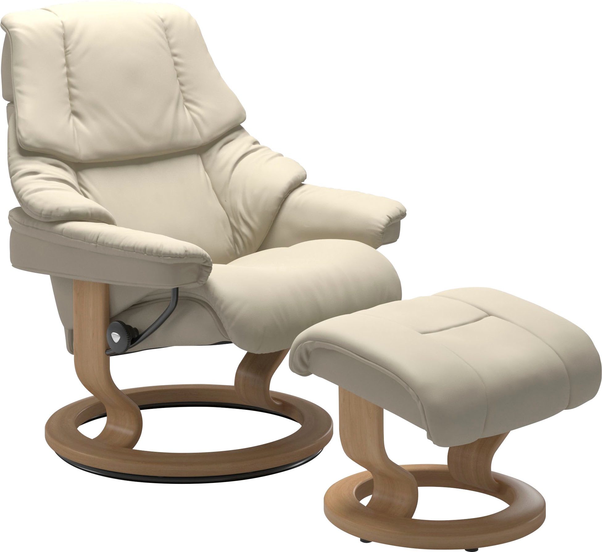 Stressless® Relaxsessel »Reno«, (Set, Relaxsessel mit Hocker), mit Hocker, mit Classic Base, Größe S, M & L, Gestell Eiche