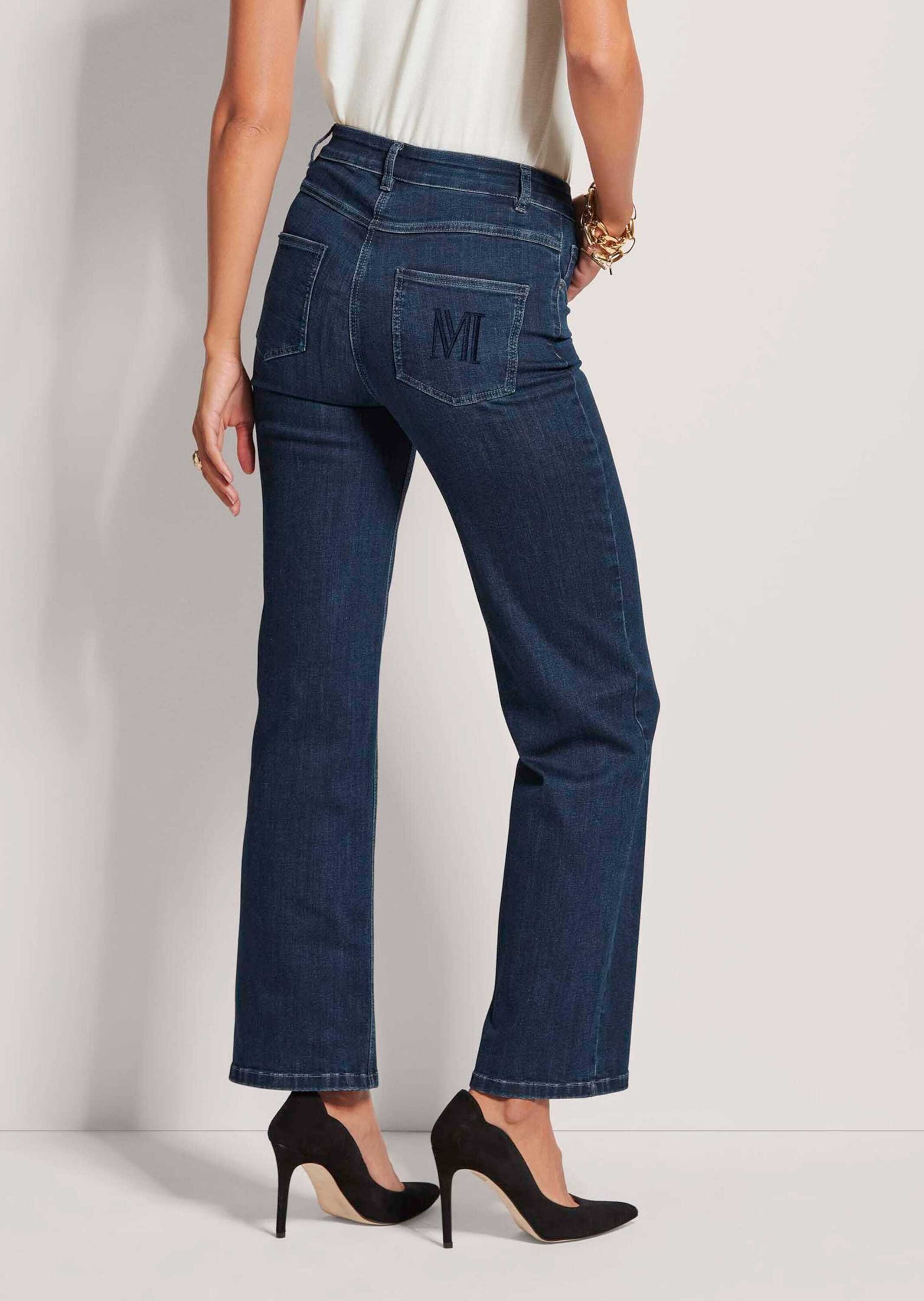 MADELEINE Regular-fit-Jeans »Denimhose Schmale Jeans im Five-Pocket-Style« Mit "M"-Stickerei auf der Gesäßtasche