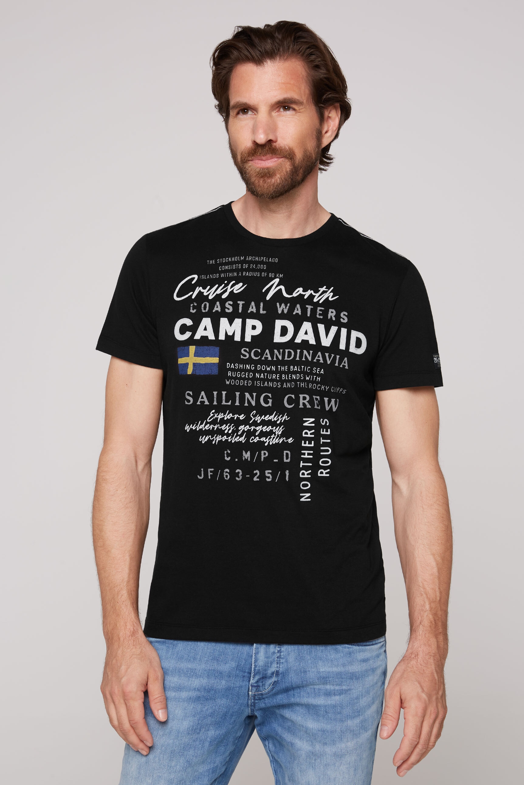 CAMP DAVID Rundhalsshirt, mit Baumwolle