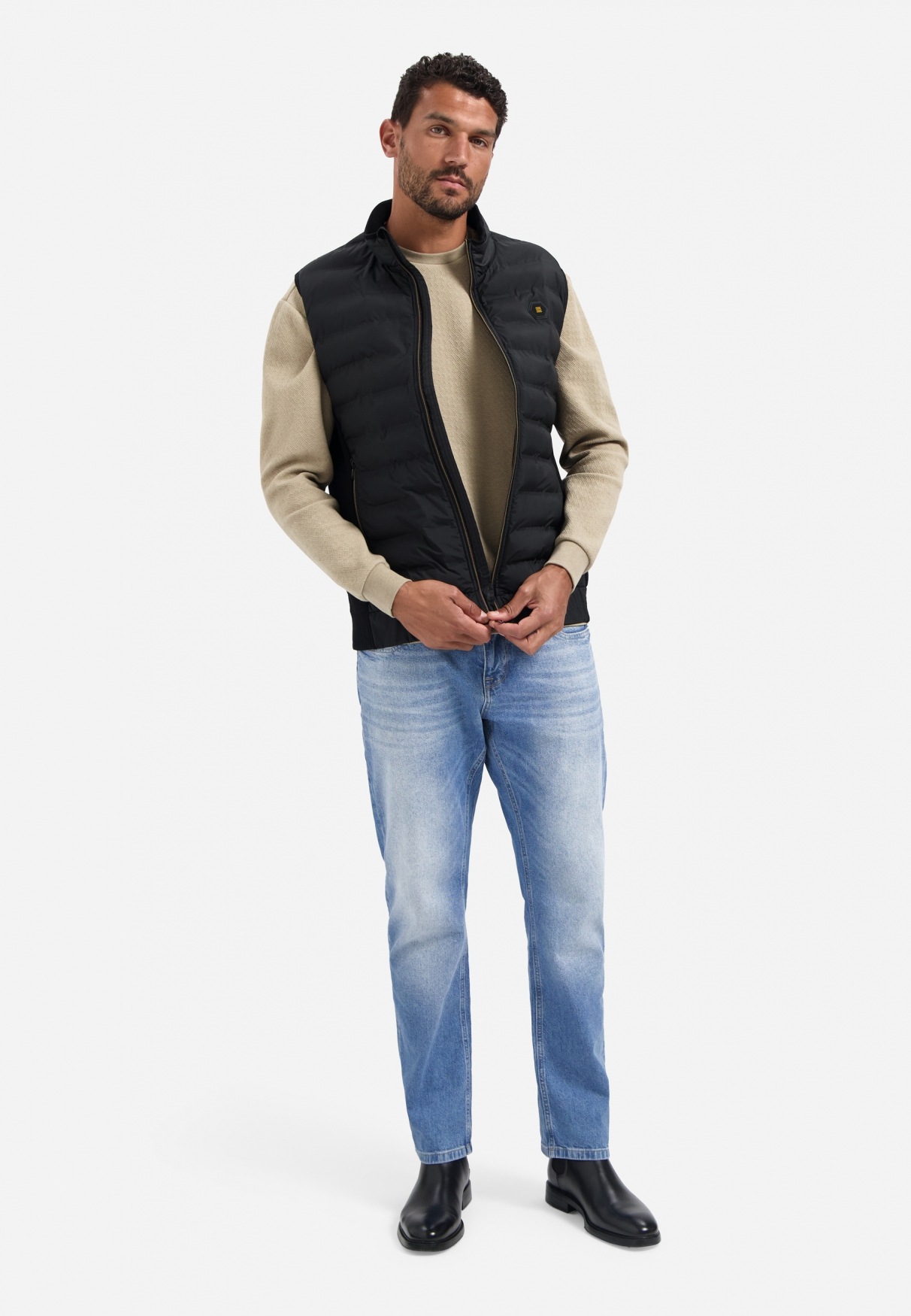 Thumbnail - NO EXCESS Steppjacke "No Excess Gesteppte Weste Bodywarmer Padded Sealed Mix With Knit"