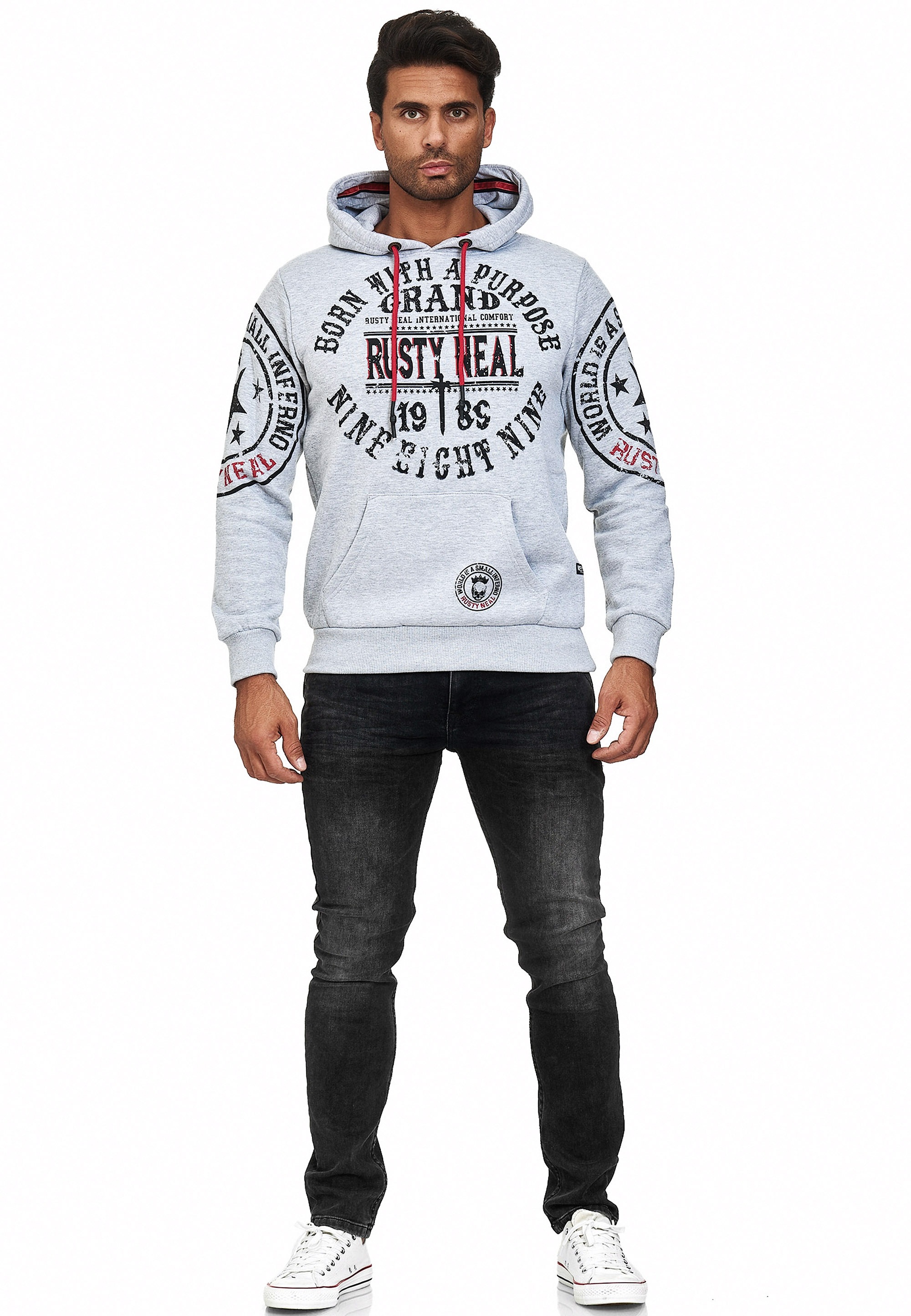 Rusty Neal Kapuzensweatshirt, mit coolen Markenprints