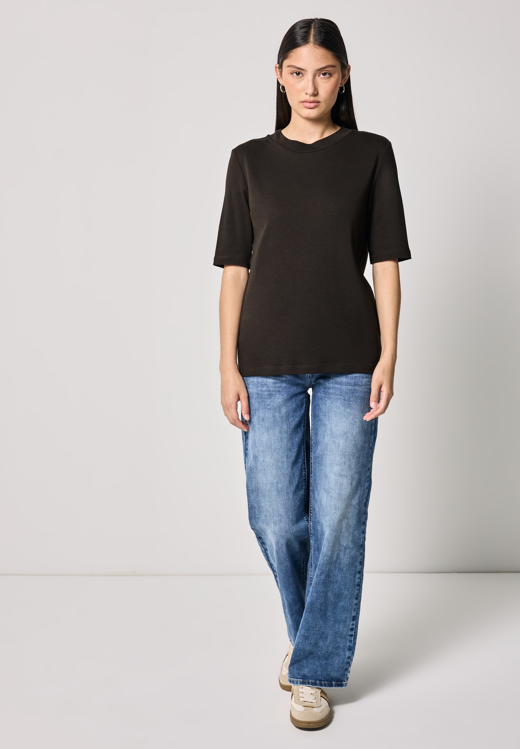 STREET ONE STUDIO Rundhalsshirt, mit Rundhalsausschnitt