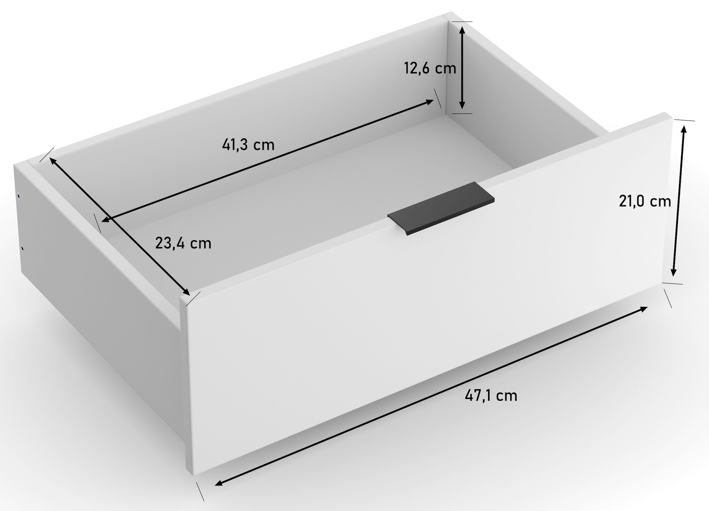 OTTO home Highboard »Oslo, B/H/T: 85/140/33 cm« 1 Stk. tlg. Schublade, höhenverstellbare Einlegeböden, schwarze Metallgriffe