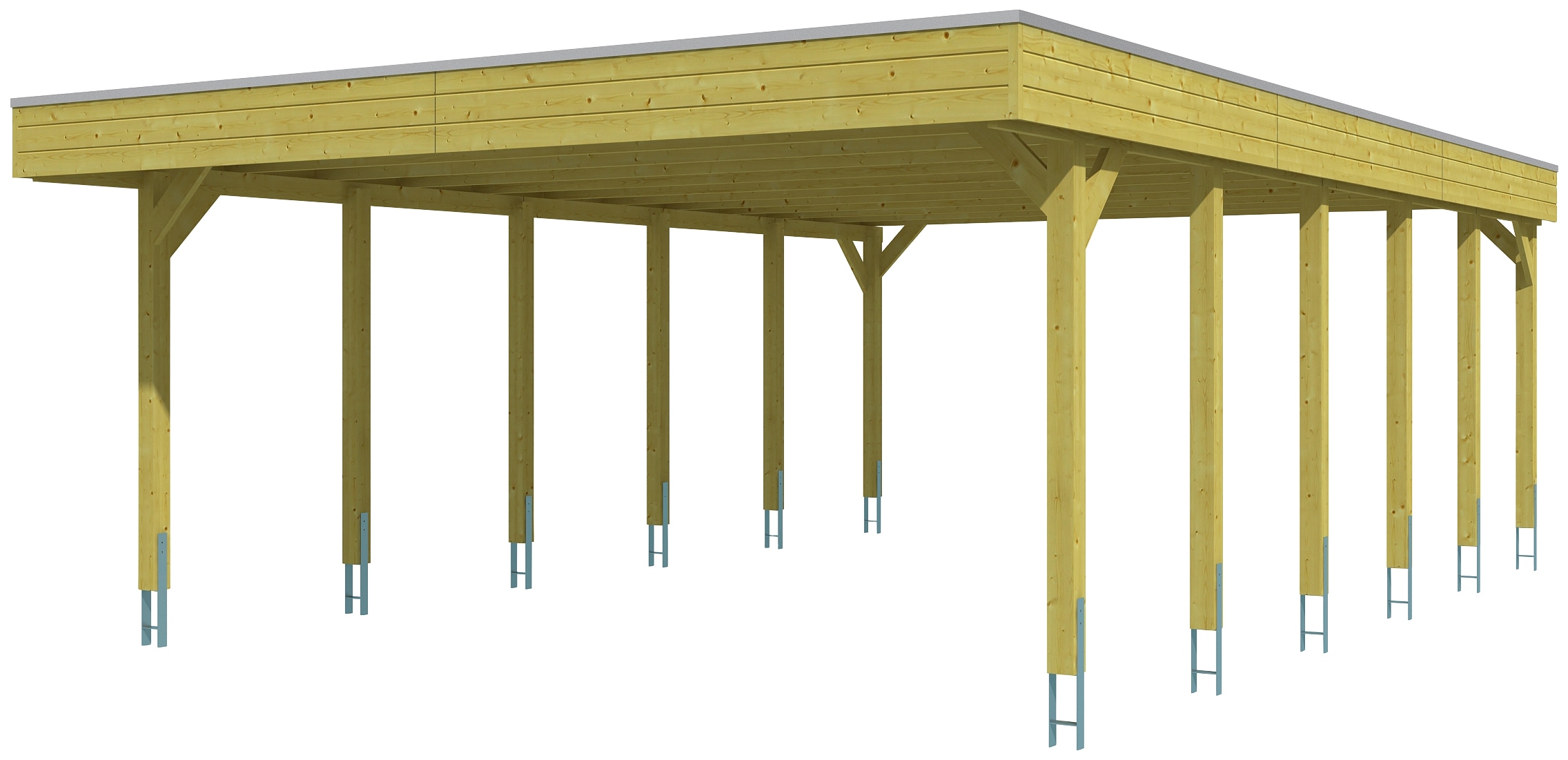 Skanholz Doppelcarport »Friesland«, Holz, 514 cm, grün