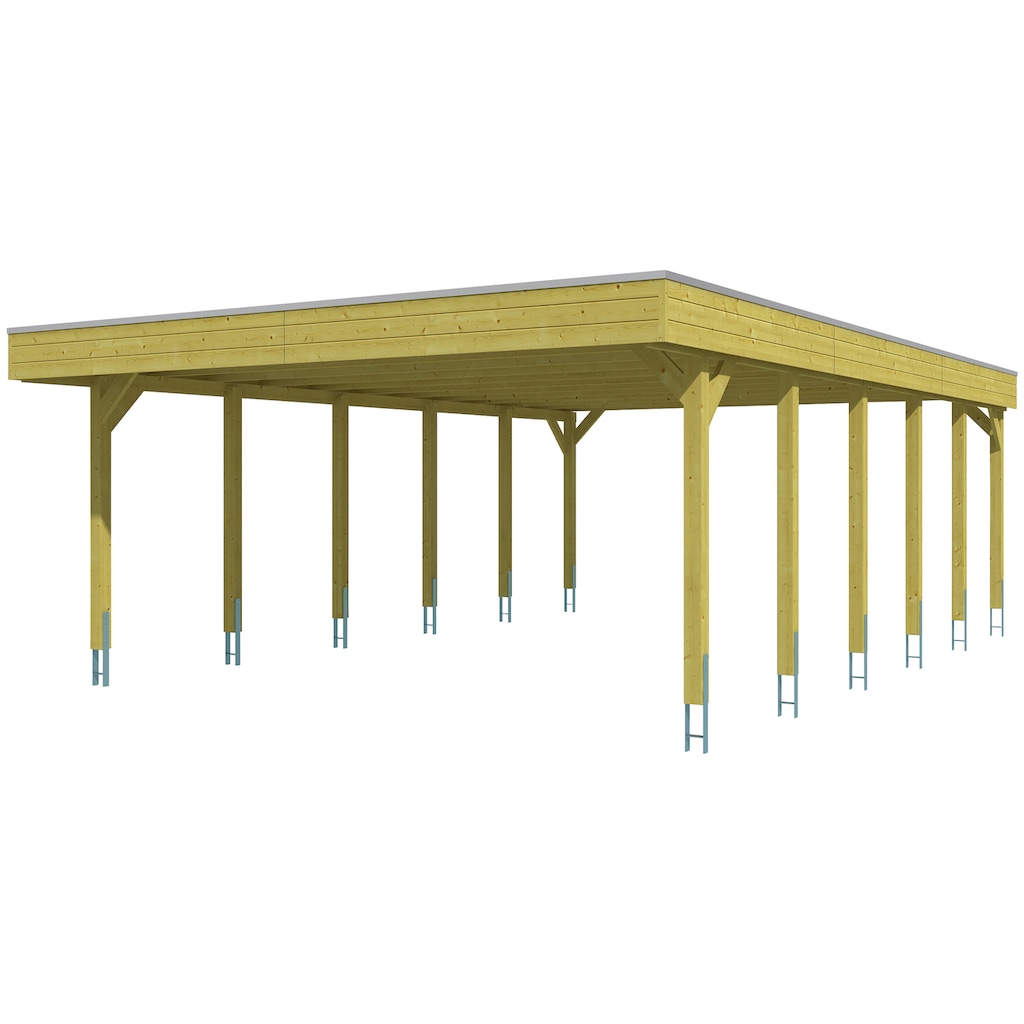 Skanholz Doppelcarport »Friesland«, Holz, 514 cm, grün