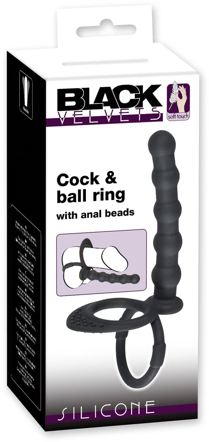 BLACK VELVETS Penis-Hoden-Ring »Penis-/Hodenring mit Analdildo«