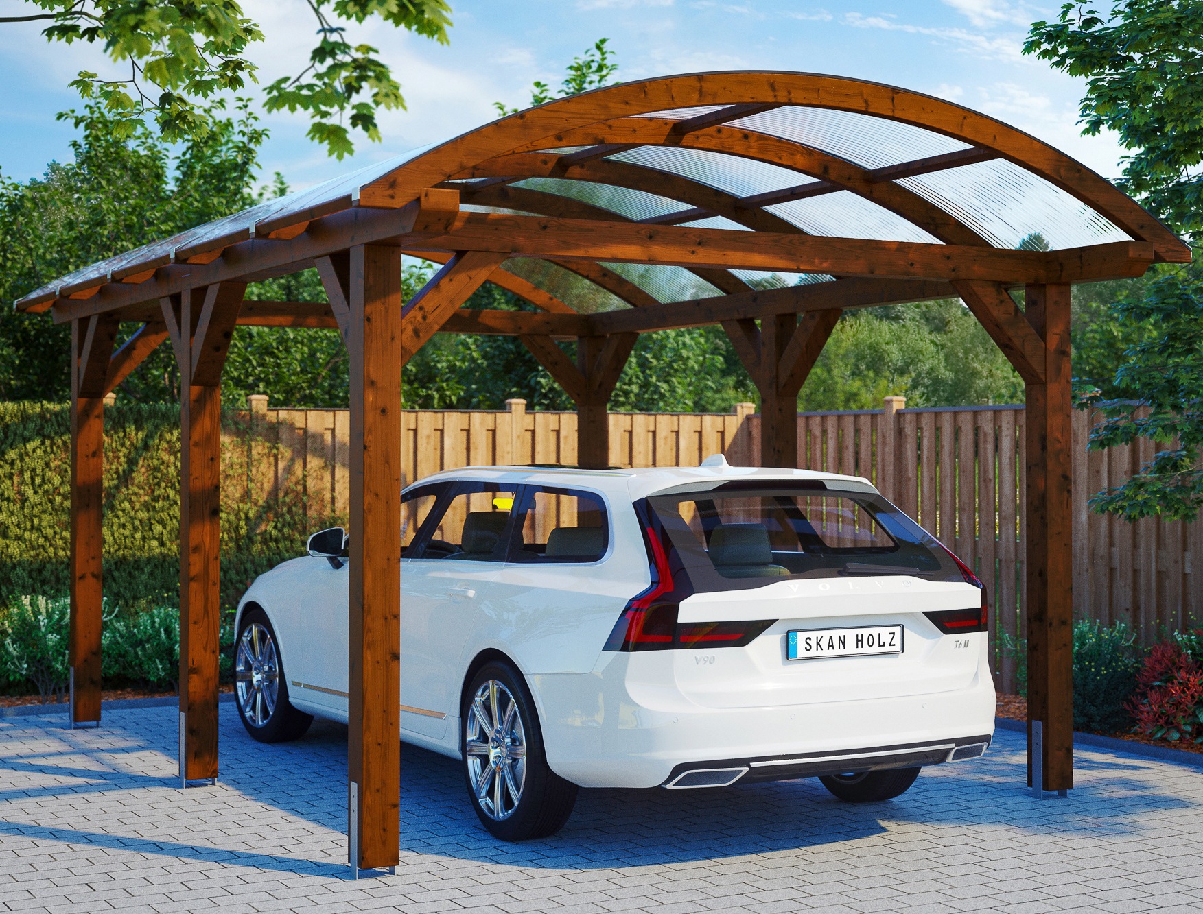 Skanholz Einzelcarport "Franken" Leimholz 300 cm braun