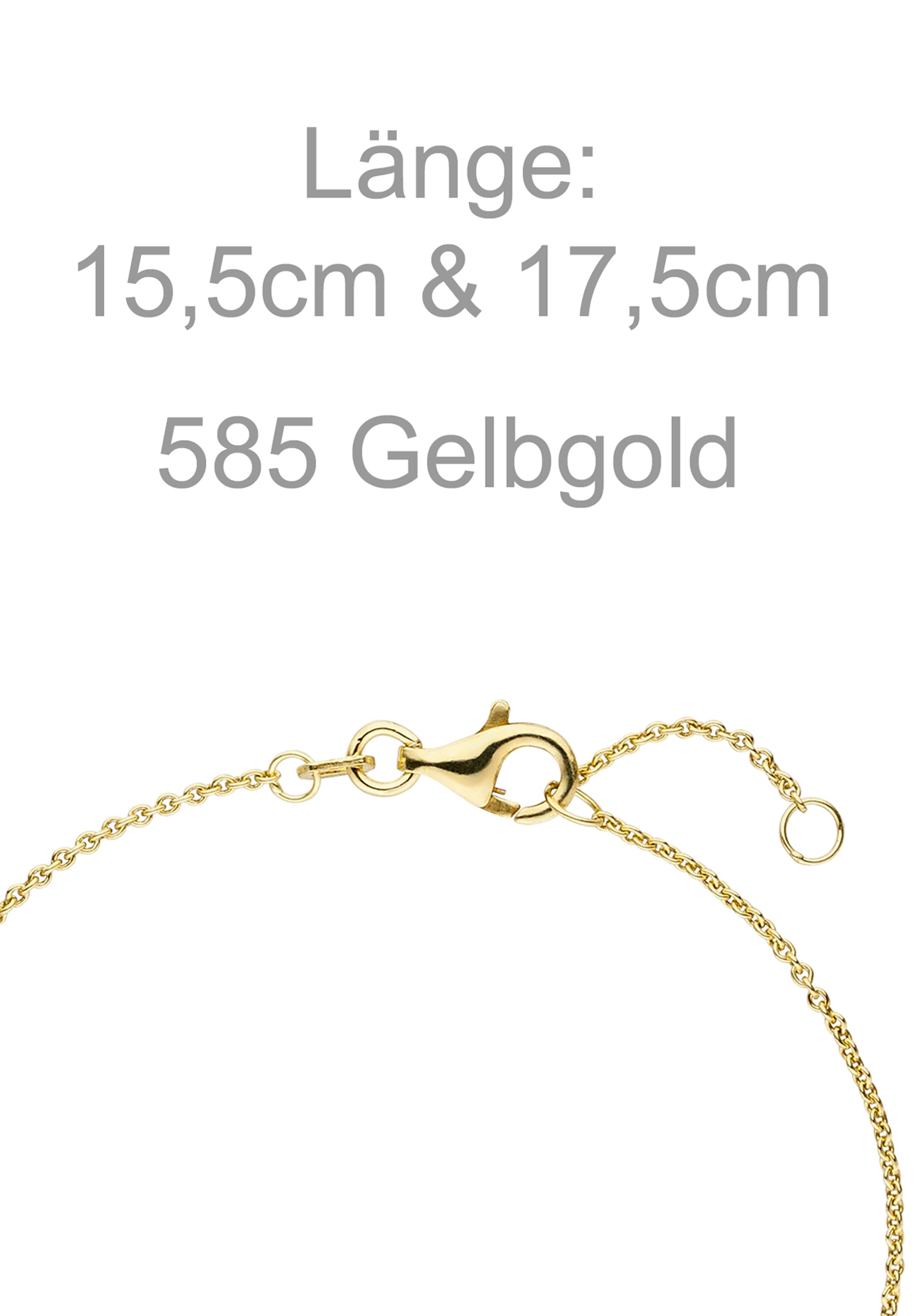 JOBO Armband 585 Gold mit 7 Diamanten 17,5 cm