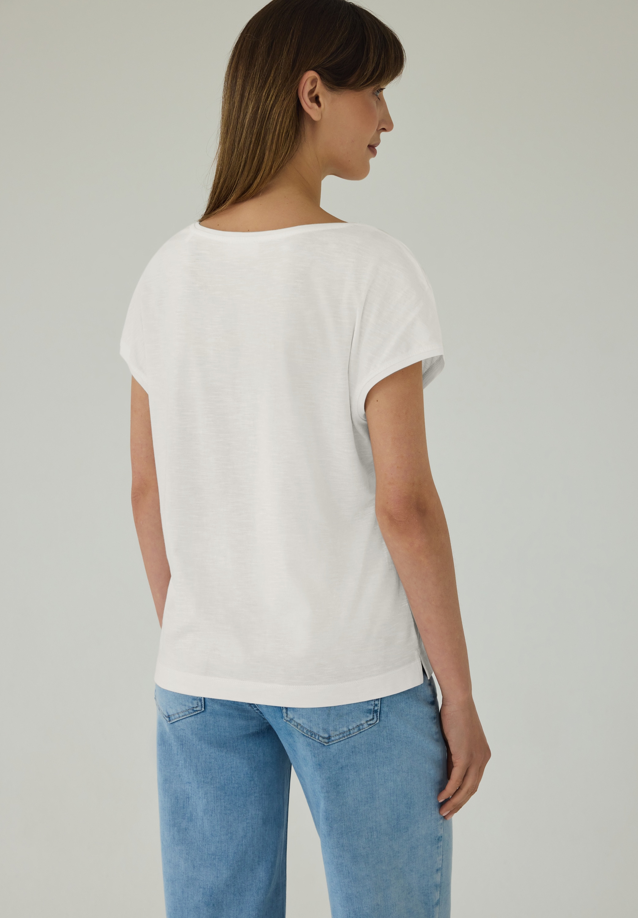 STREET ONE STUDIO V-Shirt mit abgerundetem V-Ausschnitt