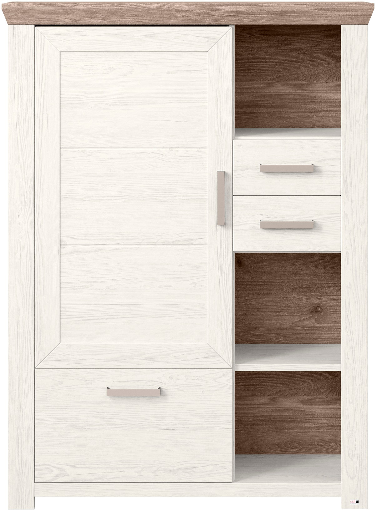 set one by Musterring Highboard »York«, Typ 25 und 26, in 3 Farbvarianten, Beleuchtung optional, Breite 105 cm