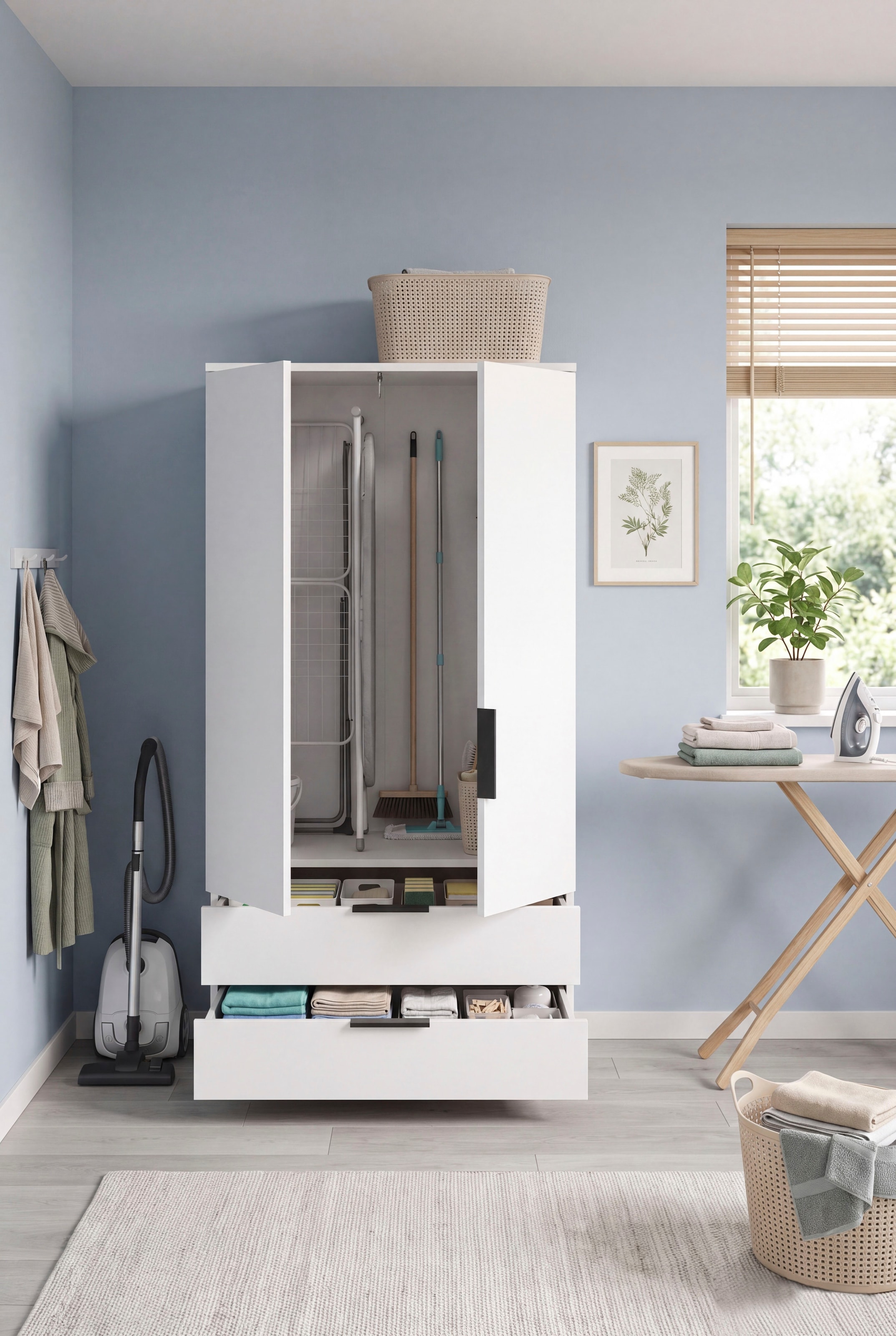 OTTO home Wäscheschrank »SKARDE, Kleiderschrank, Schlafzimmerschrank, Schrank« Höhe: 140 cm, 2 Türen, 2 Schubladen, 1 Kleiderstange, 1 Stk. tlg. OTTO BESTSELLER, Garderobe, Universalschrank, Flurschrank, Schrank