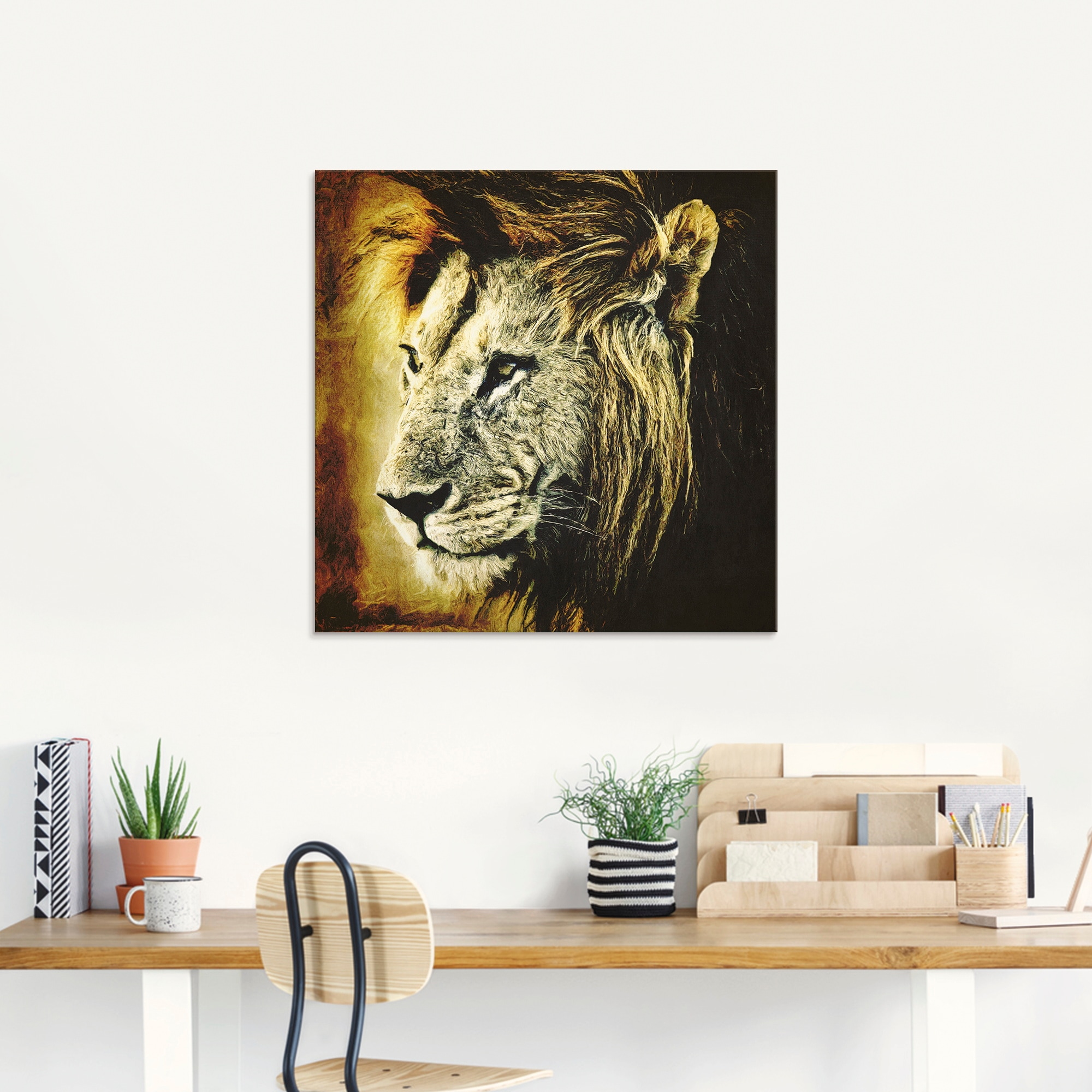 Artland Glasbild »Löwe«, Wildtiere, Größen St.), | in verschiedenen kaufen (1 BAUR