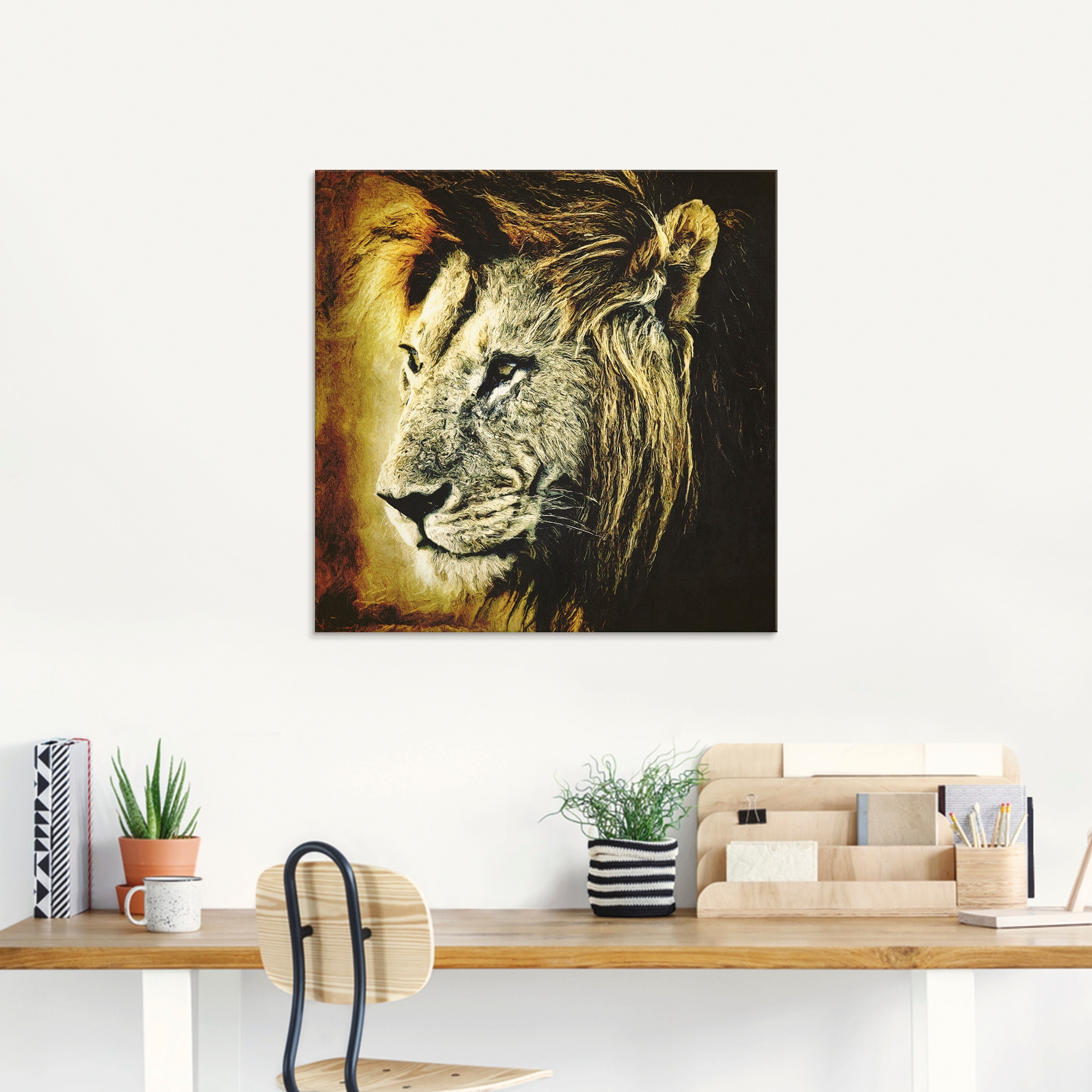 Artland Glasbild »Löwe«, Wildtiere, (1 St.), in verschiedenen Größen