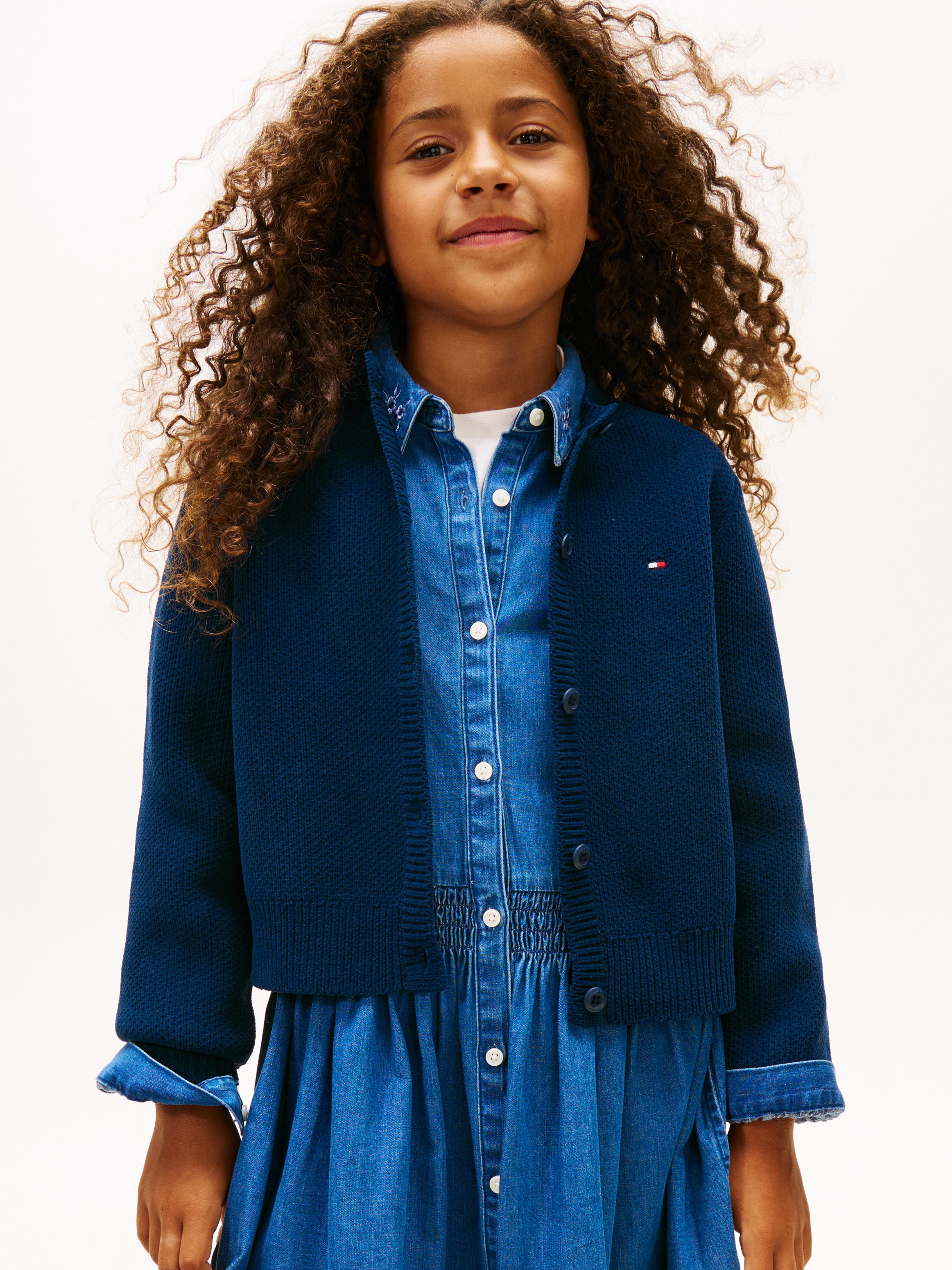 Tommy Hilfiger Strickjacke "CHENILLE CARDIGAN" Regular fit, für Kinder bis 16 Jahre