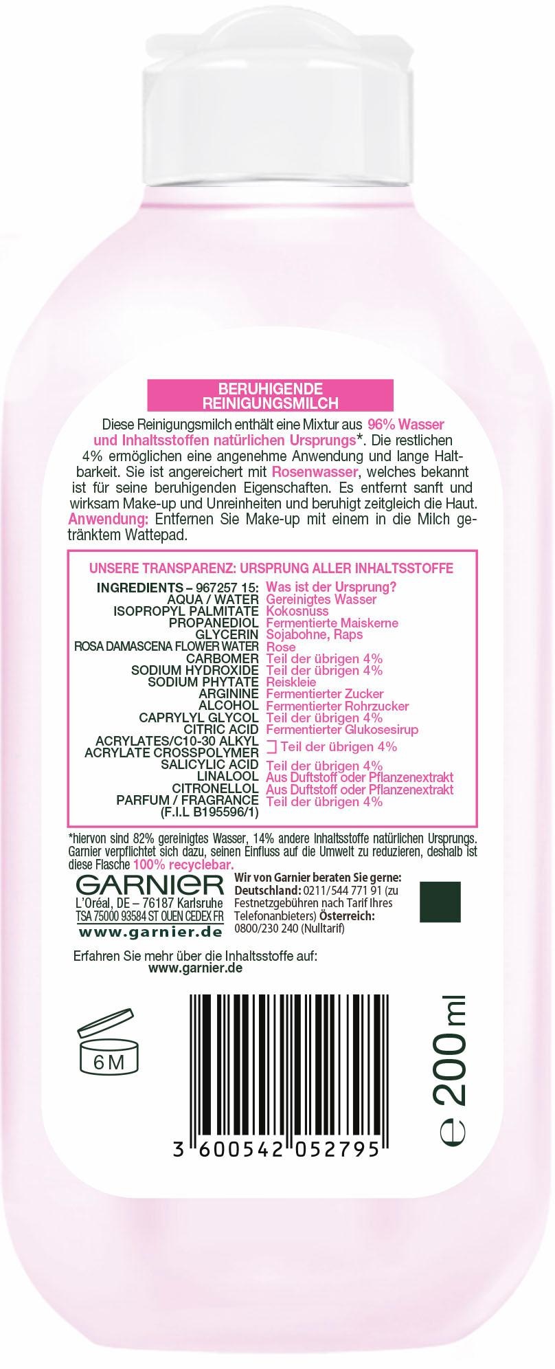 bestellen | »Skin BAUR Rosenwasser online Gesichts-Reinigungsmilch GARNIER Mit Active Rose«,