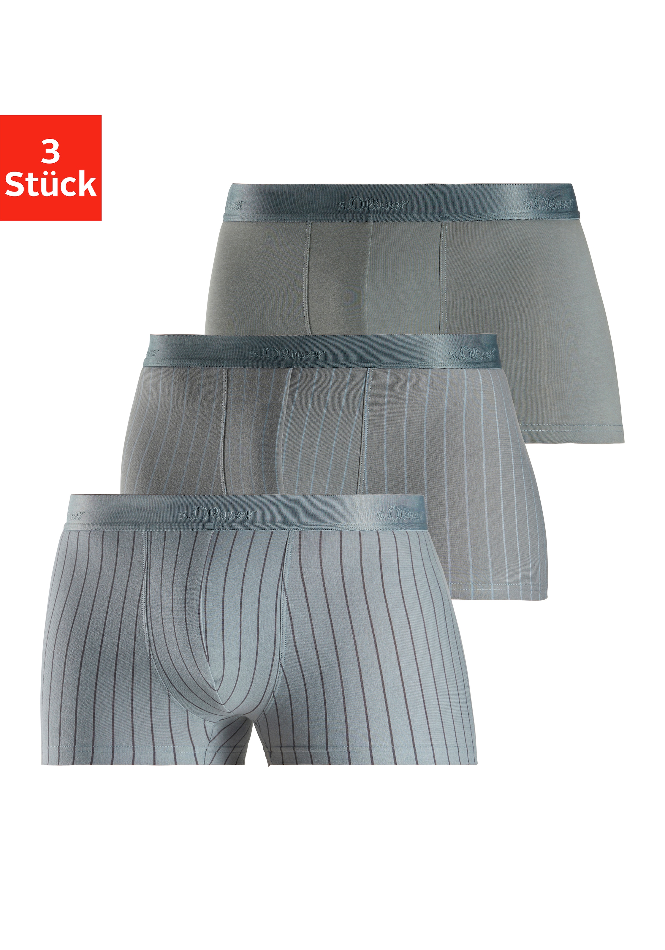 s.Oliver Boxer "Boxershorts für Herren" Packung, 3 Stk. tlg., in Streifen u günstig online kaufen