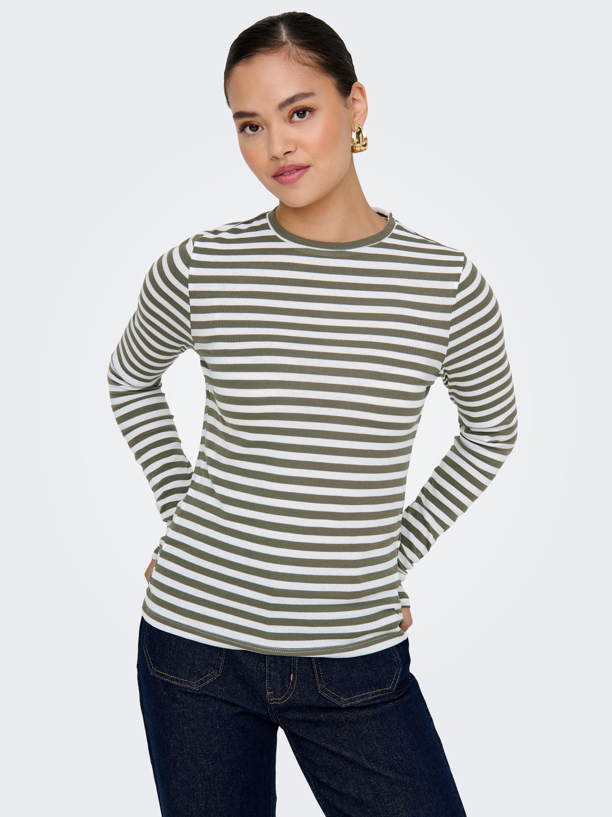 ONLY Langarmshirt "ONLMAI STRIPE L/S TOP JRS NOOS" günstig online kaufen