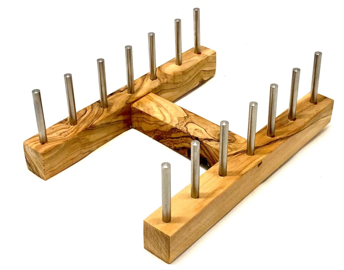 Olivenholz-erleben Geschirrständer »Brettchenständer für bis zu 6 Frühstücksbretter«, (Set, 1 tlg.), Platzsparende Aufbewahrung für bis zu 6 Brettchen an einem Ort