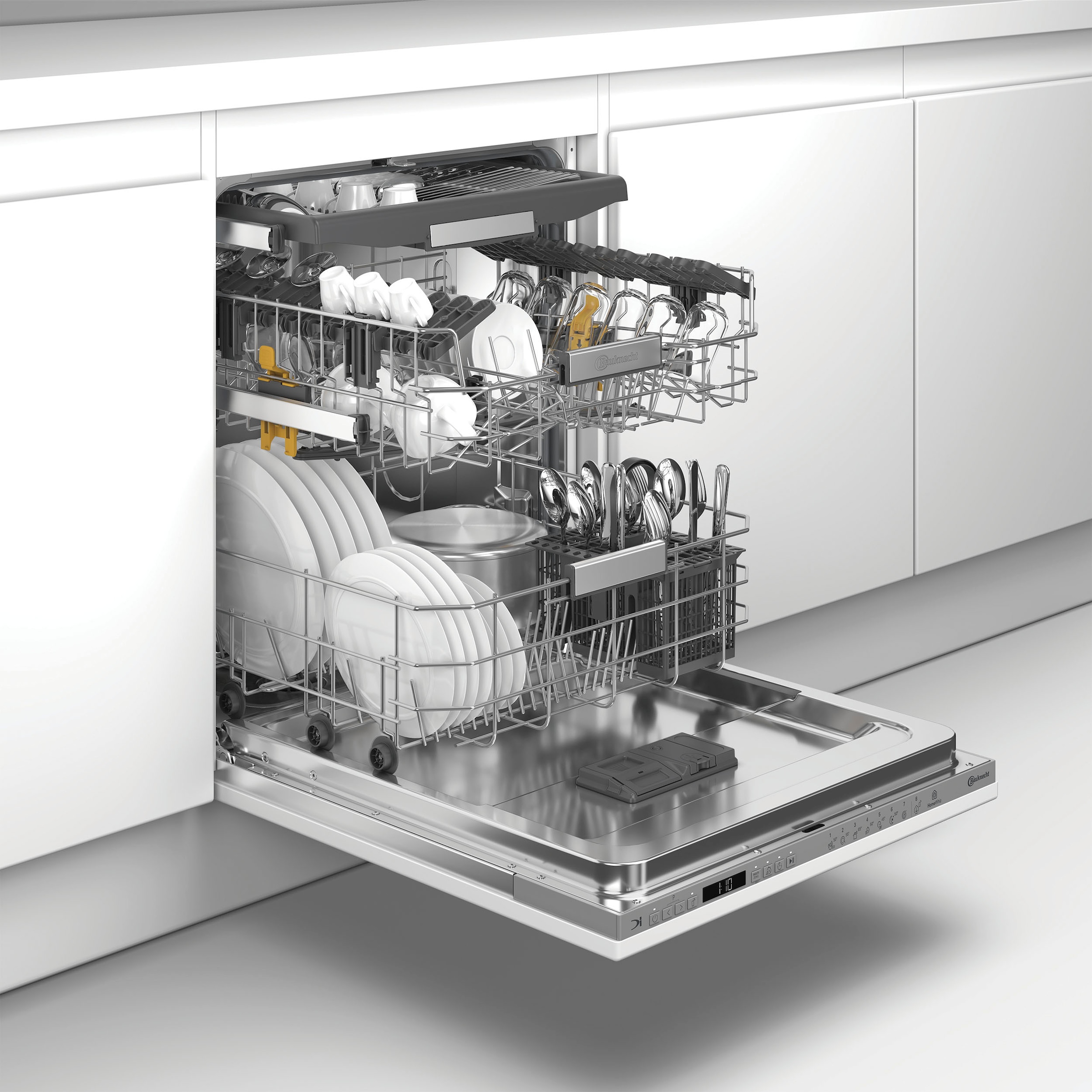 BAUKNECHT vollintegrierbarer Geschirrspüler »OBIC Ecosilent2 8650« 8,9 l 14 tlg. Maßgedecke ActiveDry – automatische Türöffnung, 2+2 Herstellergarantie