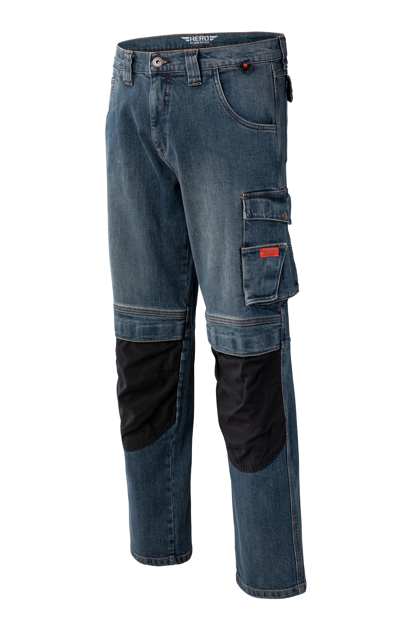 HERO by John Medoox "CALGARY Denim Pro Workwear Arbeits-Cargojeans" Arbeits-Cargojeans Denim / Jeansfür Herren