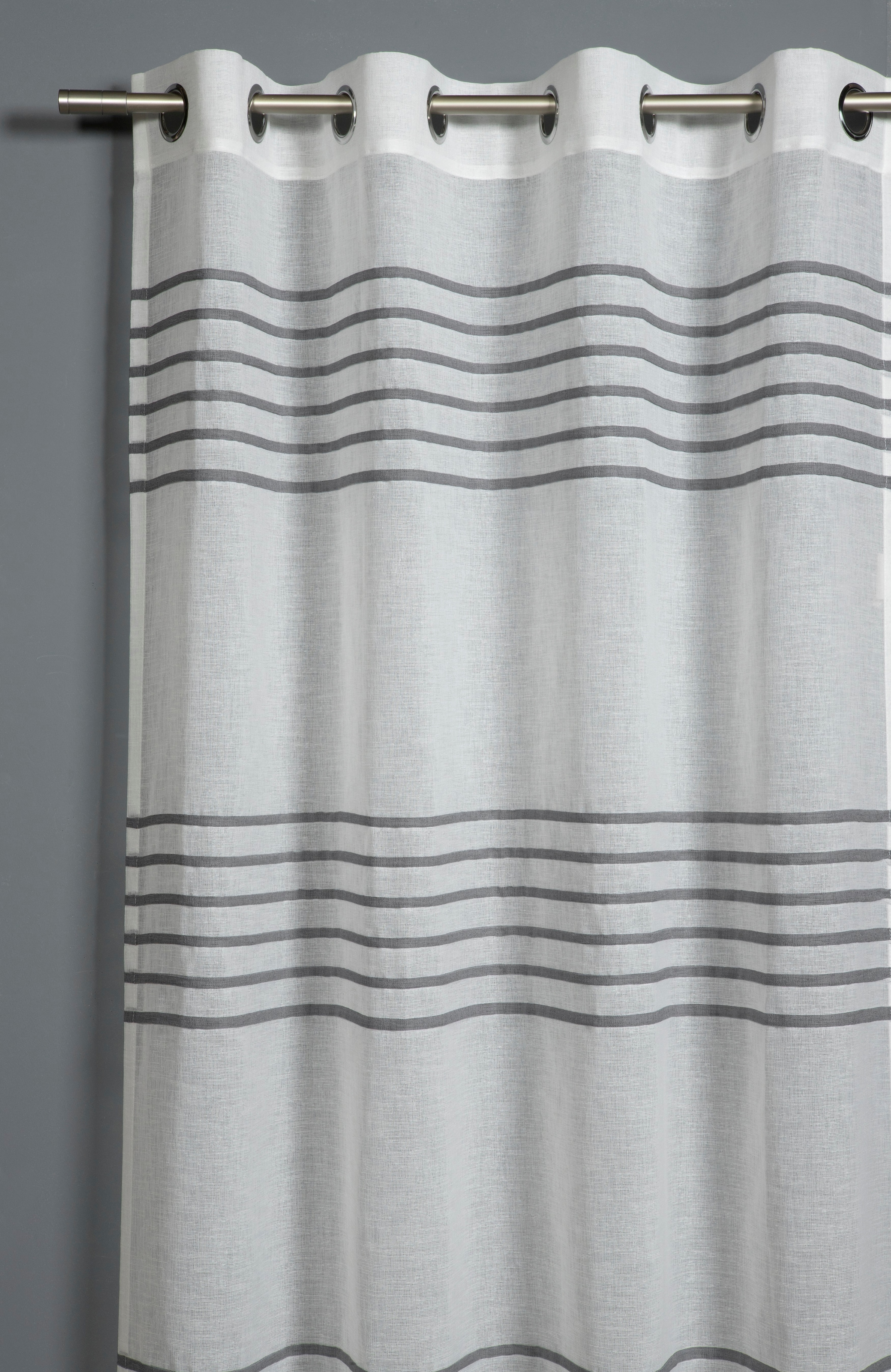 GARDINIA Gardine »Schal mit Ösen Etamine 3-D Streifen«, (1 St.), transparent,  Polyester, Stoff: Etamine kaufen | BAUR