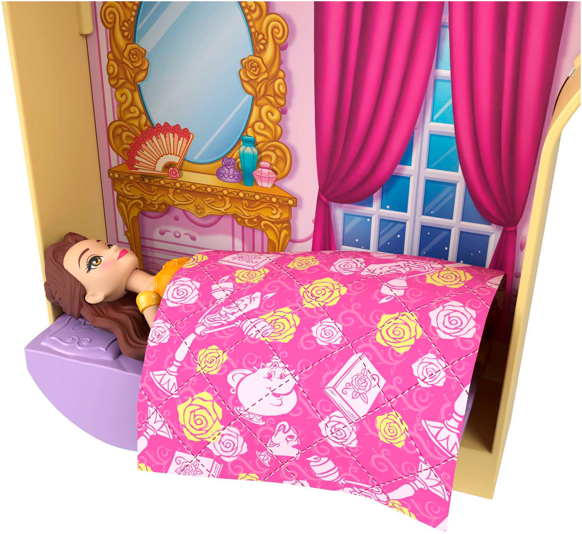 Mattel® Spielwelt »Disney Prinzessin Kleine Puppen Belle Stapelschloss«