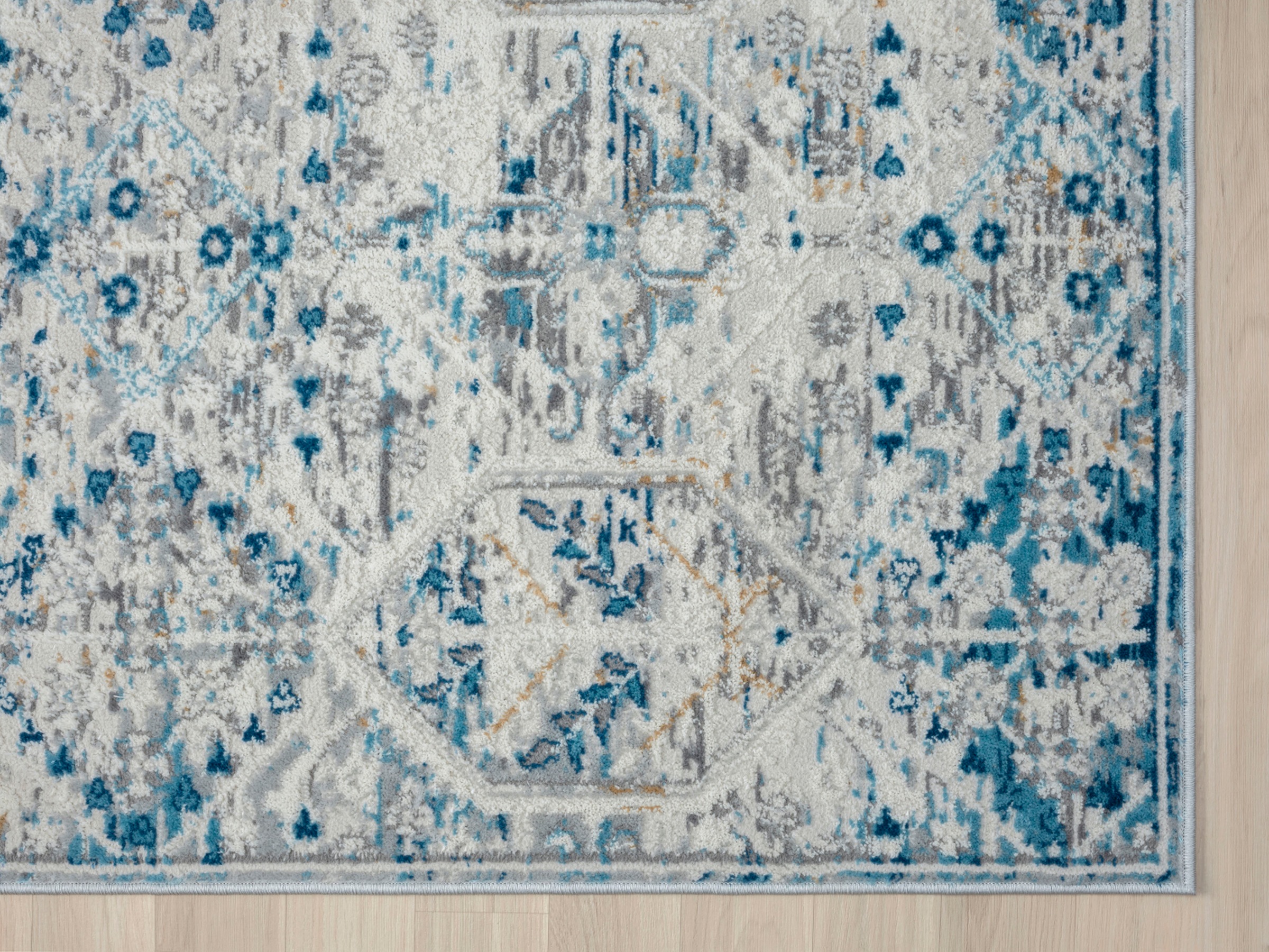 Teppich "My Heriz 2", braun (beige, blau, grau), B:200cm H:8mm L:290cm, Polyester, MYFLAIR MÖBEL & ACCESSOIRES, Teppiche, Teppich, Kurzflor, klassisches Orient Design, besonders weich durch Microfaser 3
