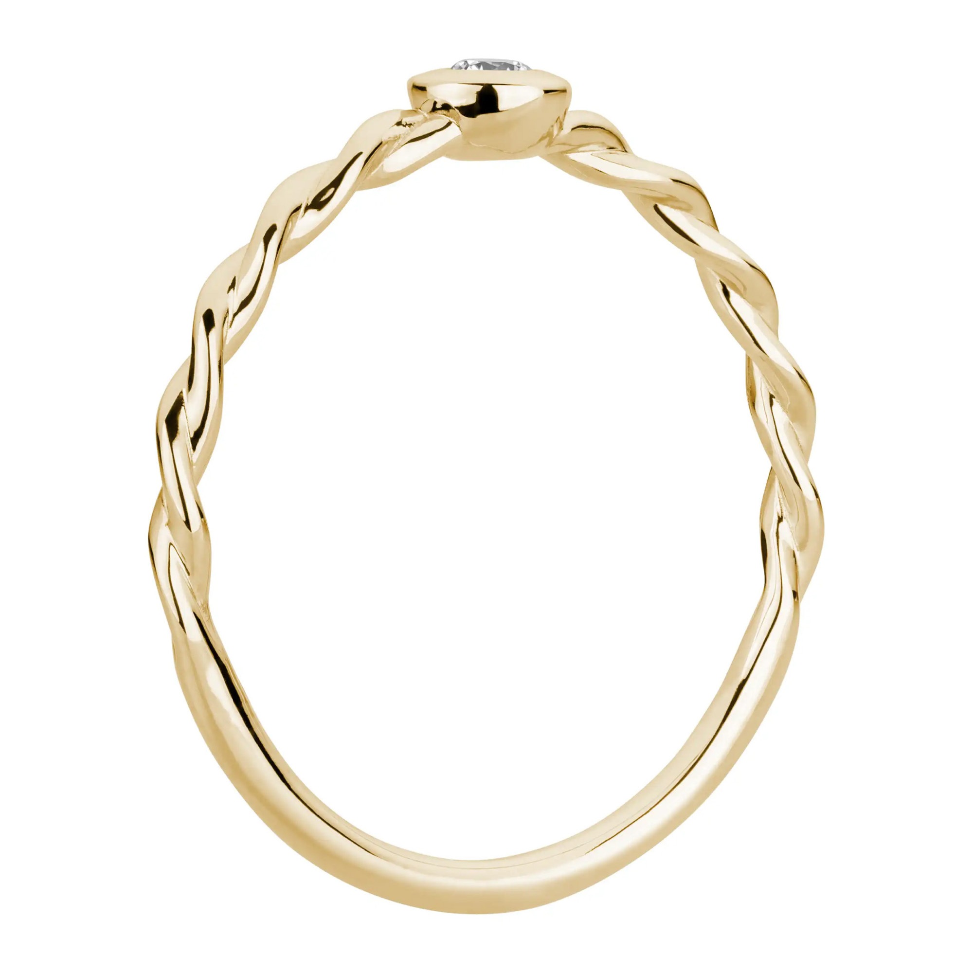 LYOMI Fingerring »585/- Gelbgold 1 synth. Diam. 0,06ct.«