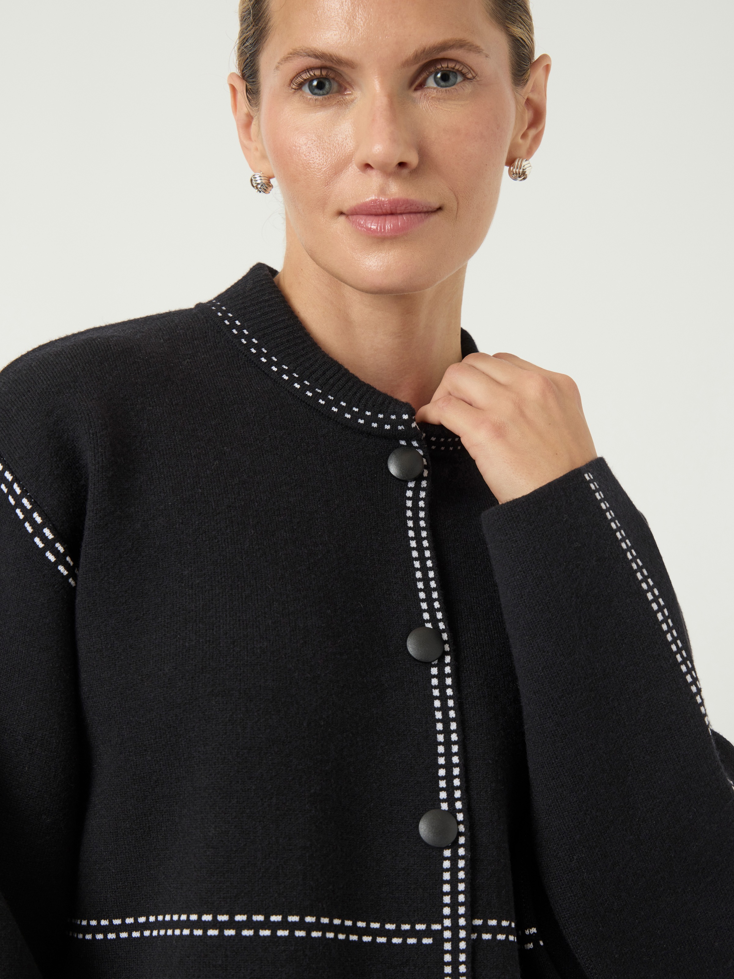 Thumbnail - Y.A.S Strickjacke "YASJENA LS KNIT CARDIGAN S. NOOS" Materialmix mit Wolle, regular fit