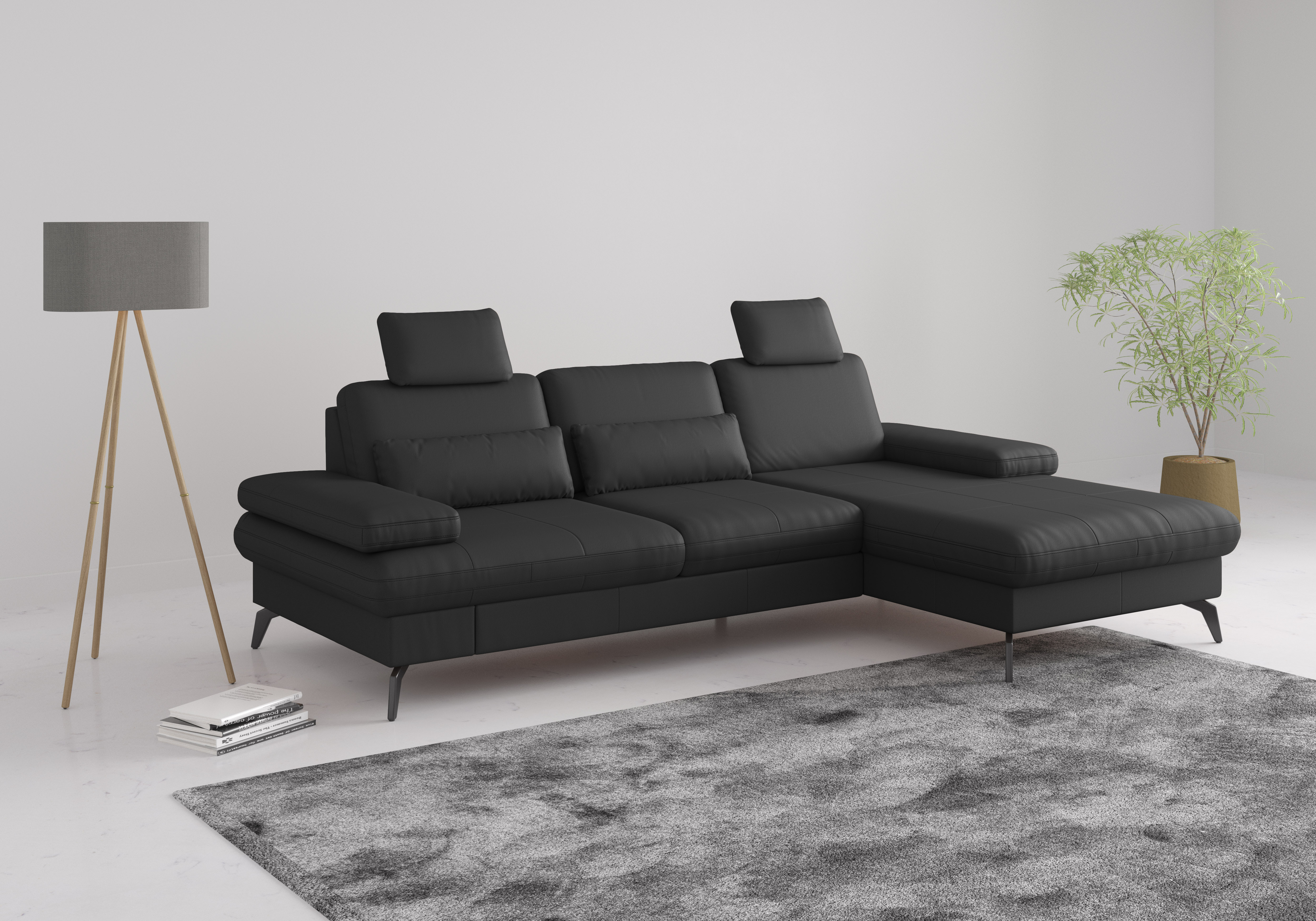 sit&more Ecksofa "Morris L-Form, inkl. Sitztiefenverstellung" wahlweise mit Armteilverstellung, Schlaffunktion & Bettkasten
