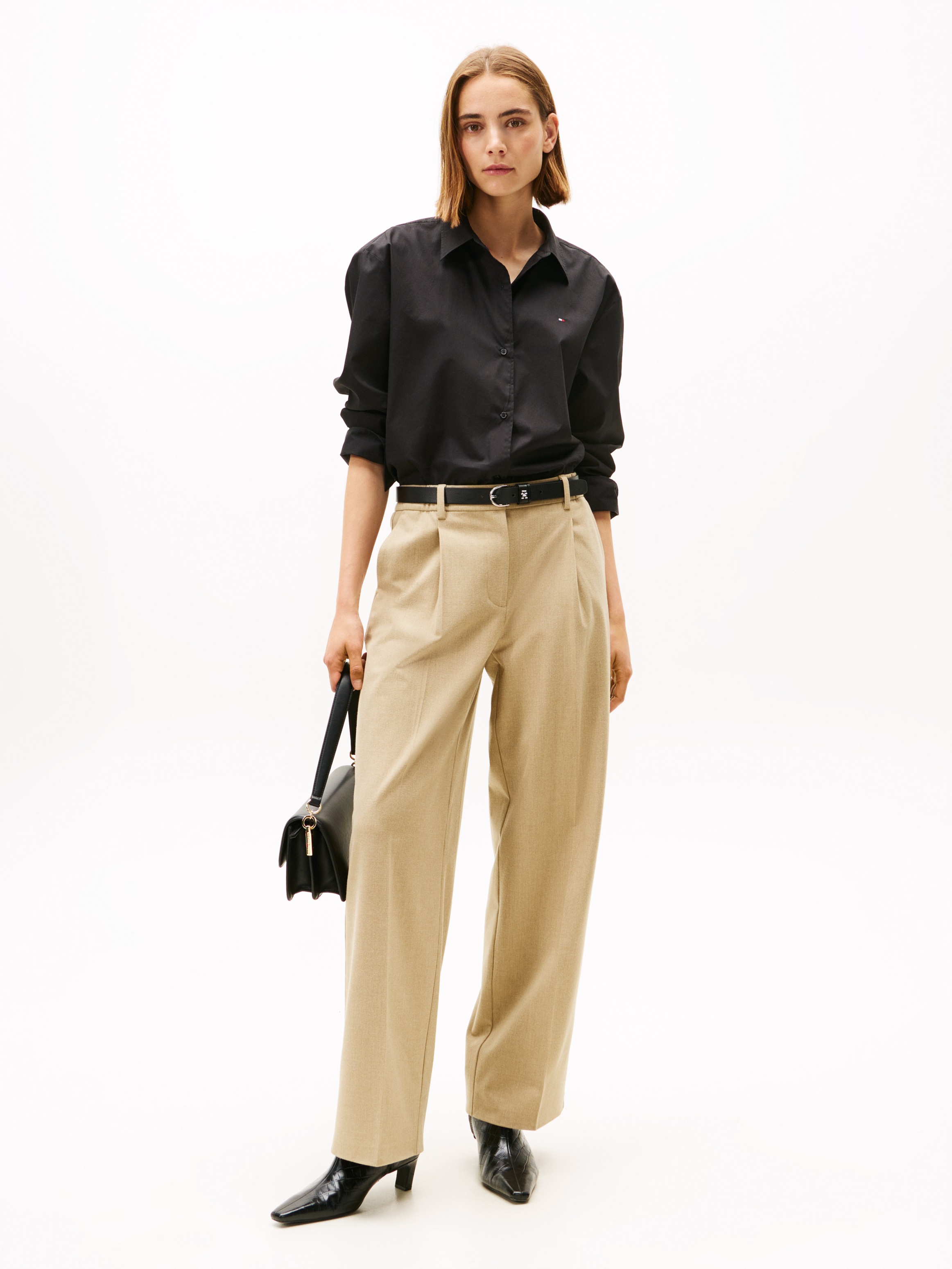 Thumbnail - Tommy Hilfiger Hemdbluse "ESS POPLIN EASY FIT SHIRT" mit abgerundetem Saum