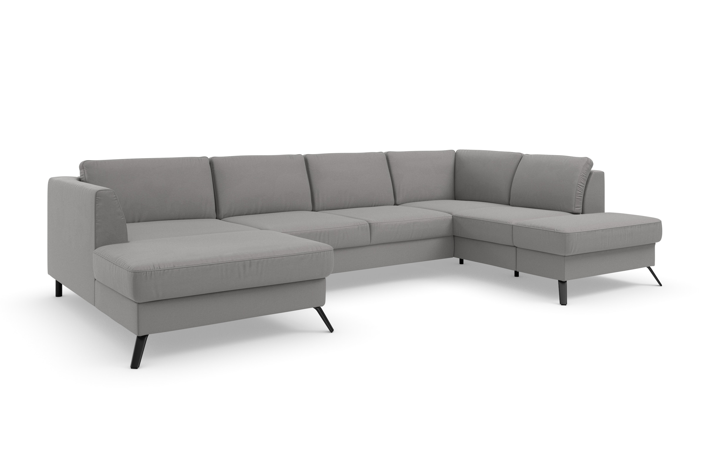 sit&more Wohnlandschaft »Olsen U-Form« inklusive Sitztiefenverstellung, wahlweise mit Bettfunktion, 15cm hoch