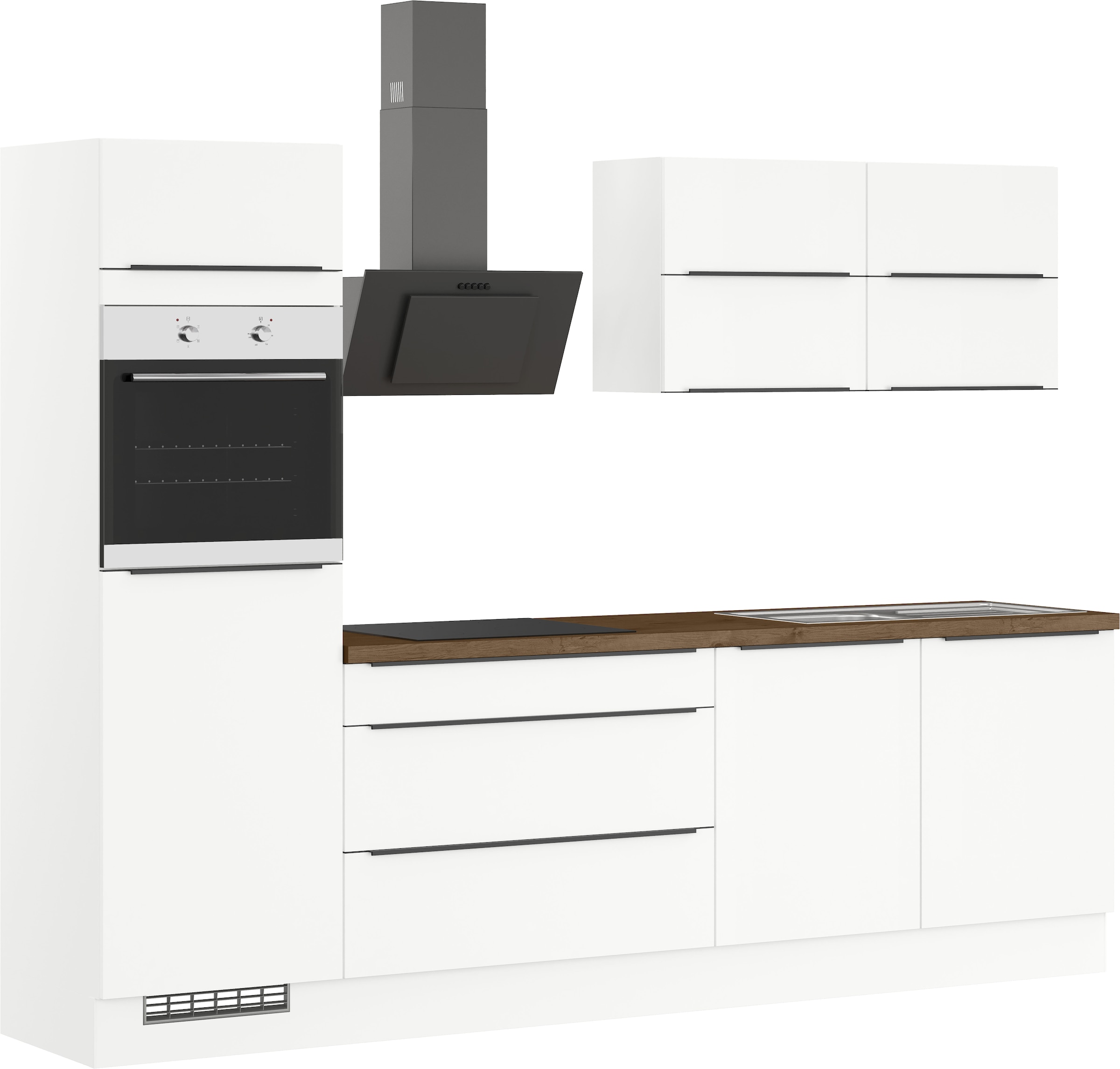 IMPULS KÜCHEN Küchenzeile »"Toledo", Ausrichtung wählbar, Schubkästen mit Soft-Close,«, vormontiert, wahlweise mit E-Geräten, Breite 280 cm