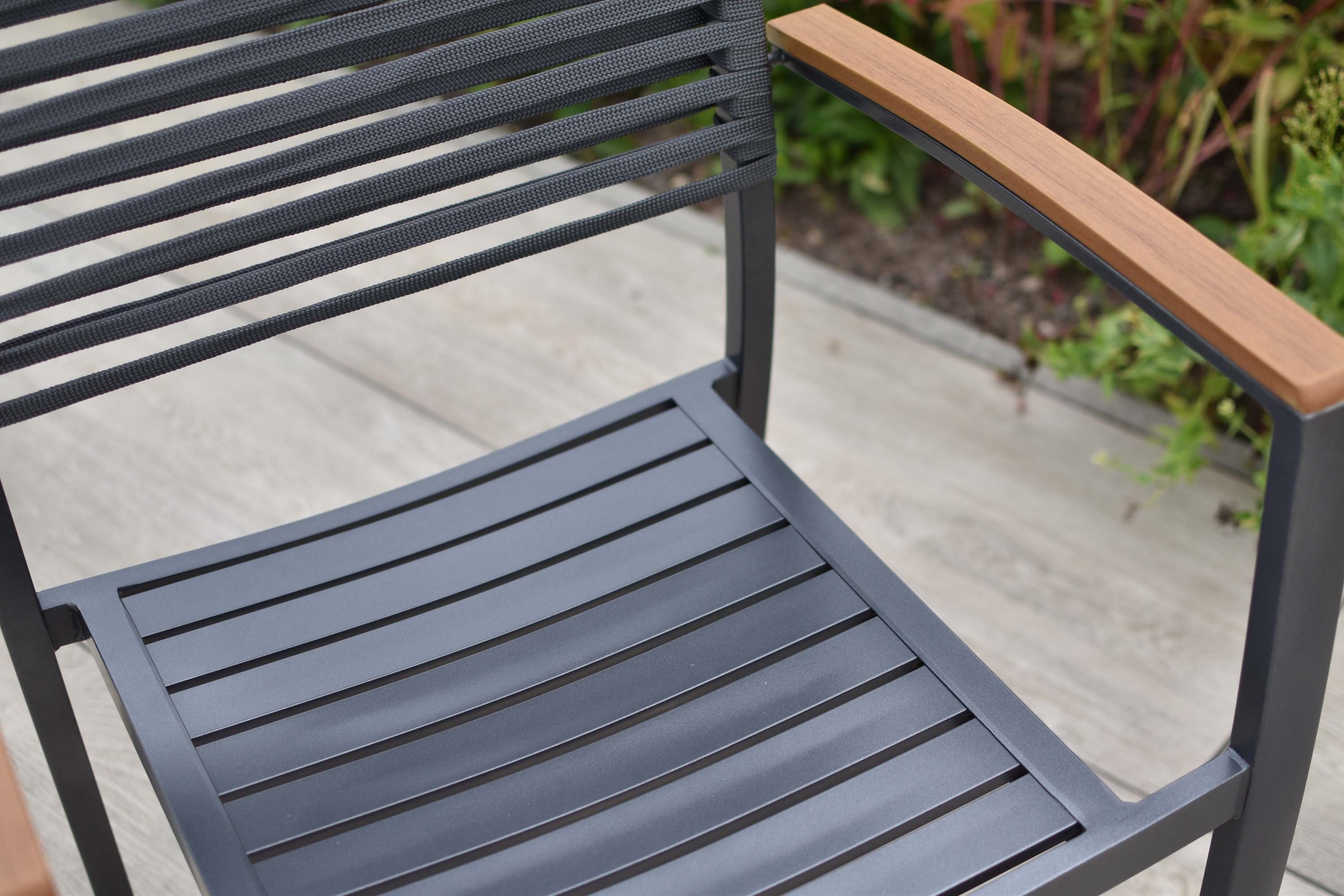 MERXX Gartensessel »Parella« Set, 2 Stk. tlg. Rückenfläche aus Ropebändern, Armlehnen aus Kunststoff