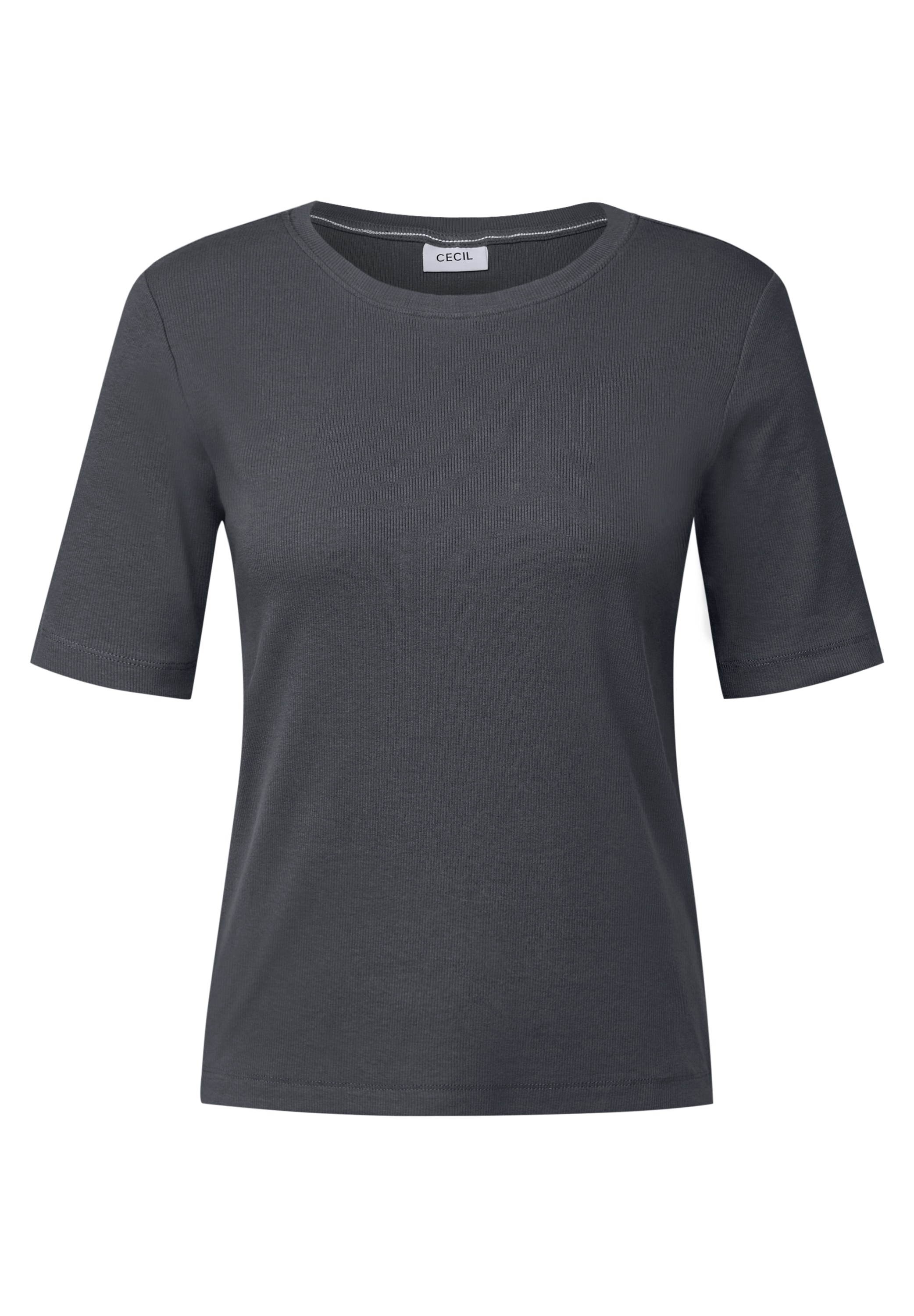 Cecil T-Shirt, mit feiner Ripp Struktur