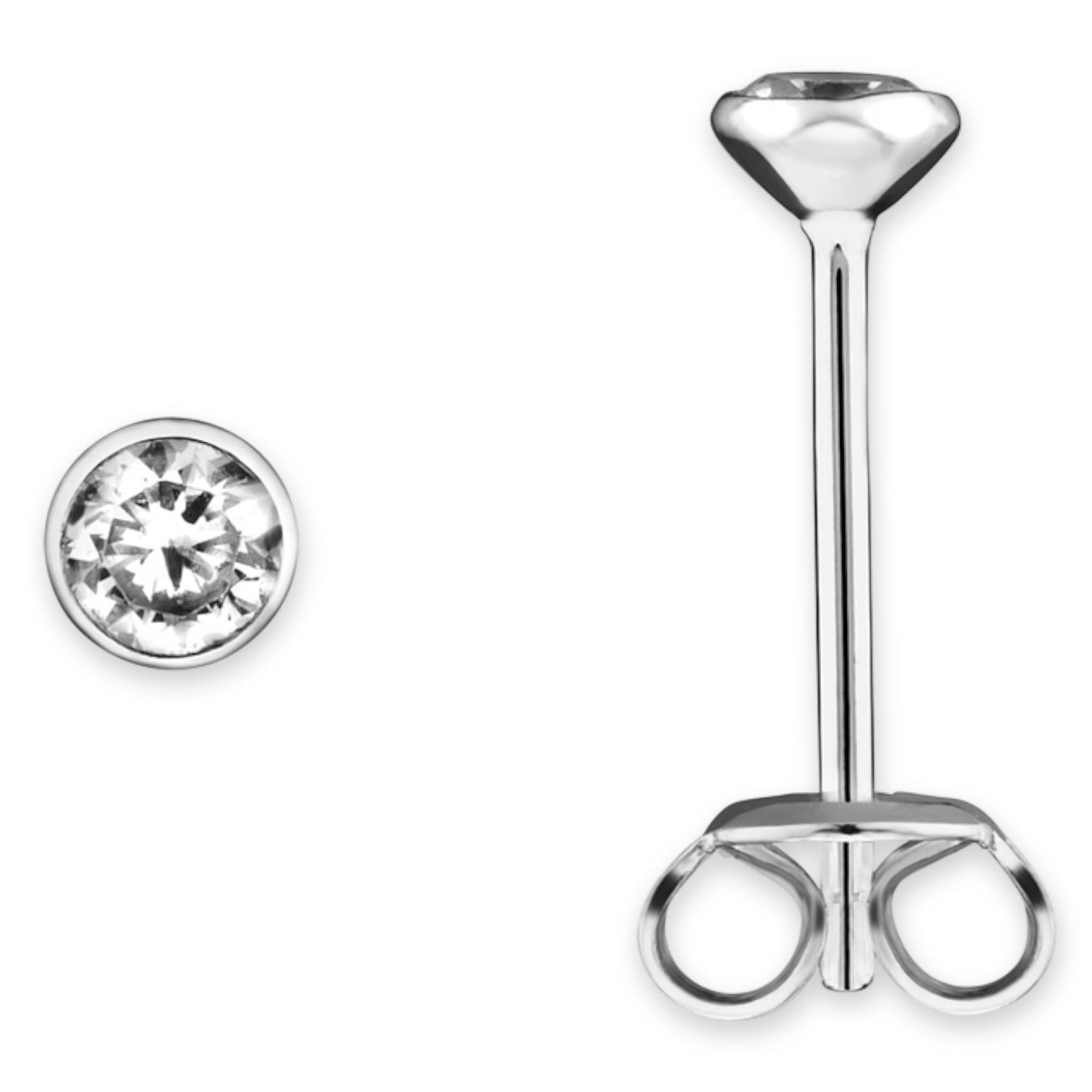 Paar Ohrhänger ONE ELEMENT "Zirkonia Zarge Ohrringe Ohrstecker aus 925 Silber", silber, Ohrringe, Damen, Damen, Silber 925 (Sterlingsilber), Zurückhaltend & edel – passt zu eleganten wie lässigen Looks