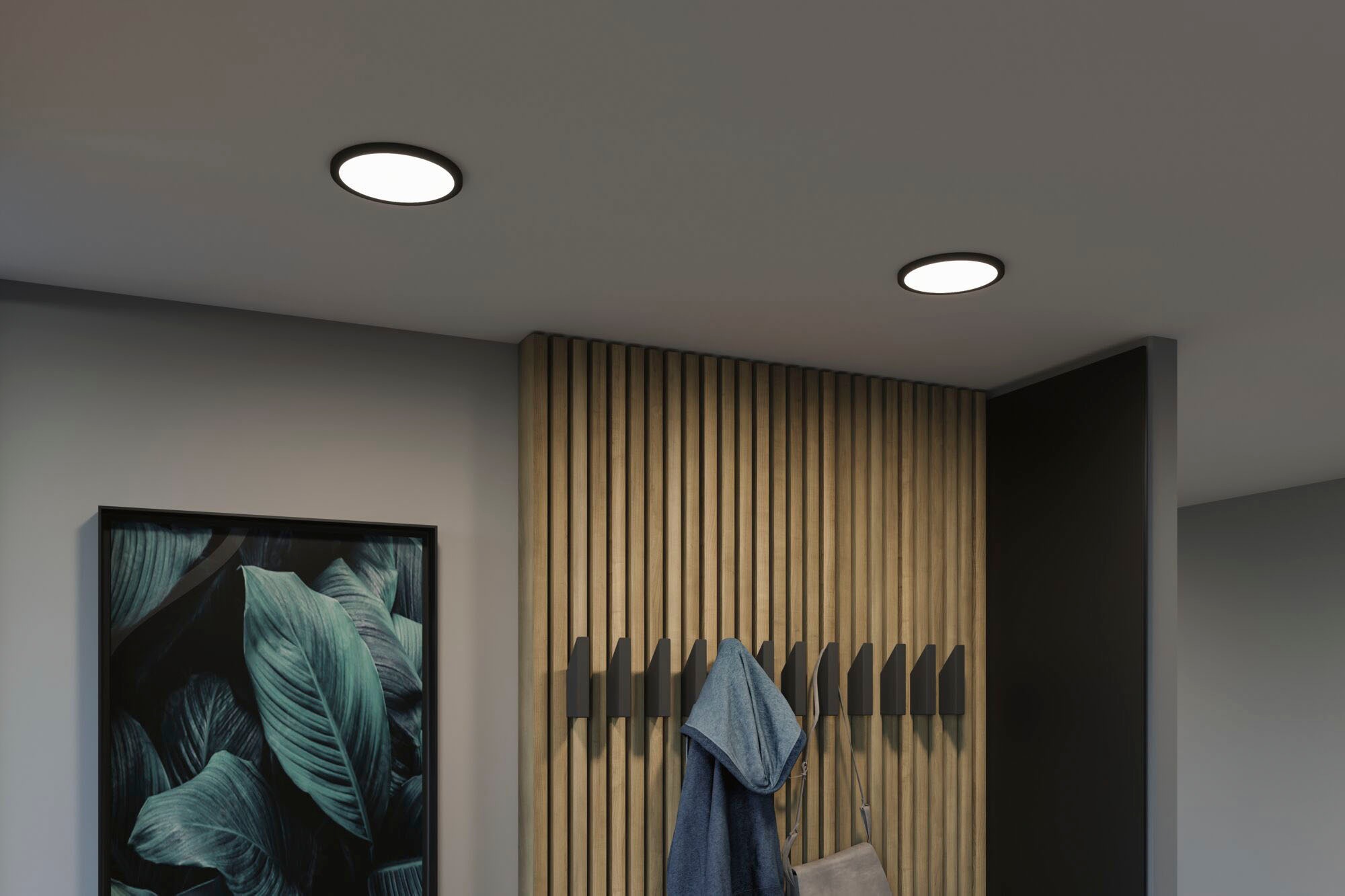 Paulmann LED Einbauleuchte »LED Einbaupanel Areo VariFit IP44 rund 175mm 3000K Schwarz«, 1 flammig, LED Einbaupanel Areo VariFit IP44 rund 175mm 3000K Schwarz