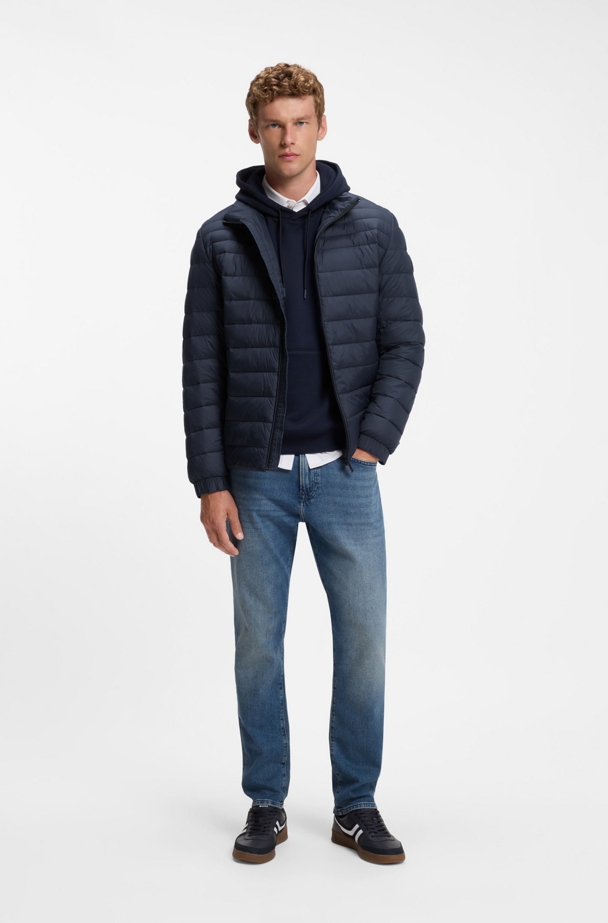 BOSS ORANGE Steppjacke »Oden« ohne Kapuze mit Stehkragen, slim fit, federleicht wasserabweisend