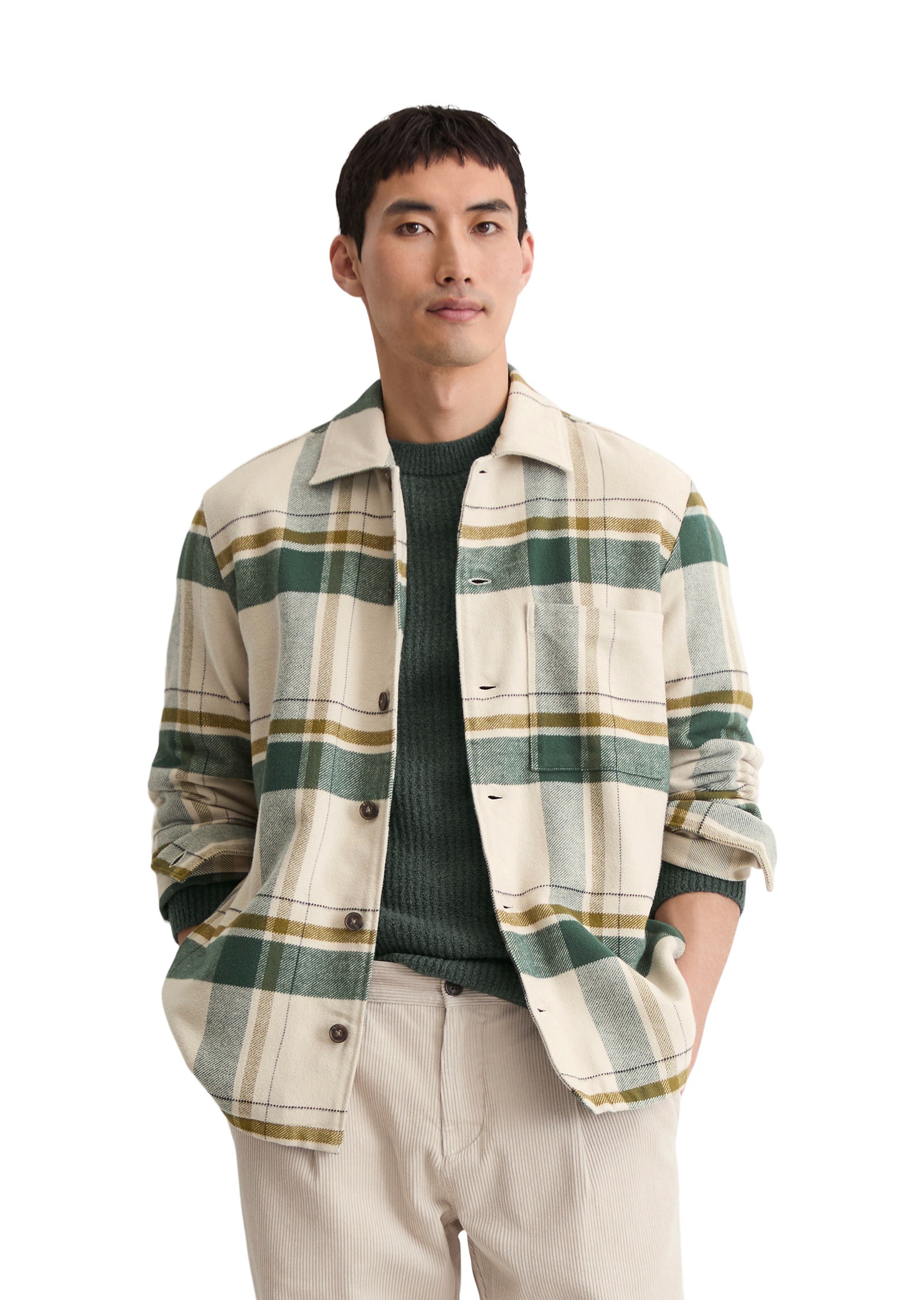 Marc OPolo Kurzjacke "aus weichem Bio-Baumwoll-Flanell" ohne Kapuze günstig online kaufen