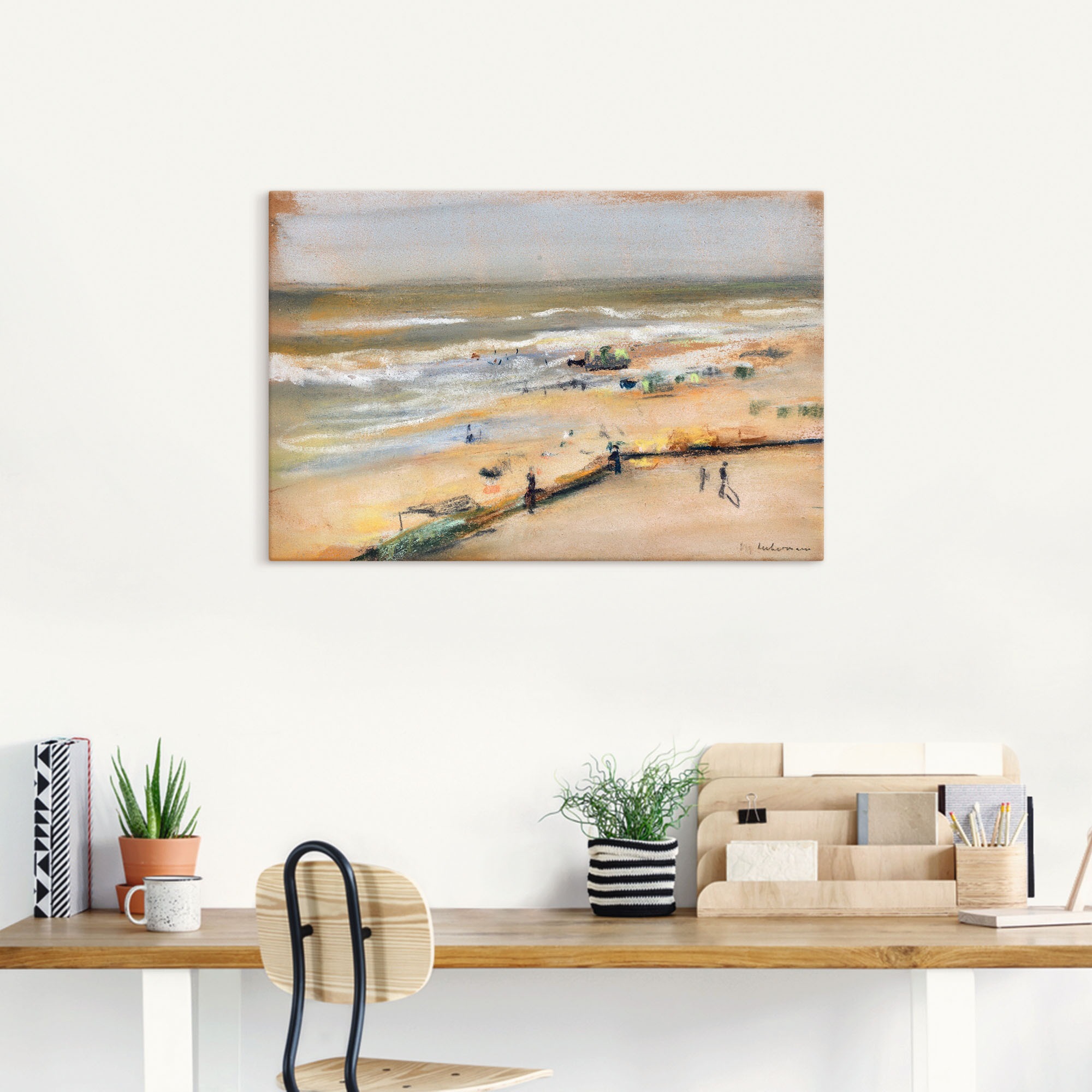 Artland Leinwandbild "Blick von der Düne aufs Meer, Nordwijk" Strandbilder günstig online kaufen