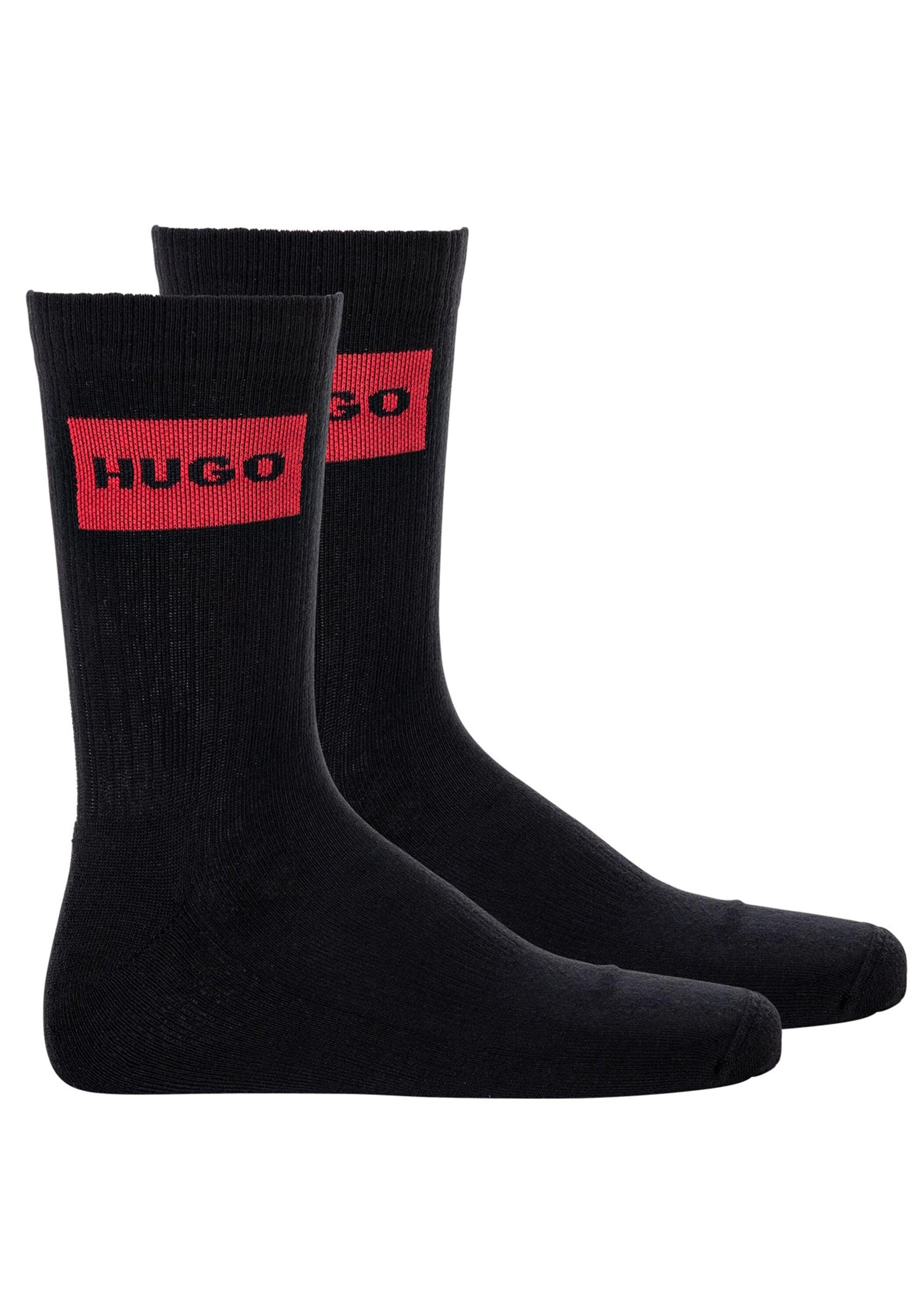 HUGO Socken "Socken 2P QS RIB LABEL CC 10257974 01 2er Pack" günstig online kaufen