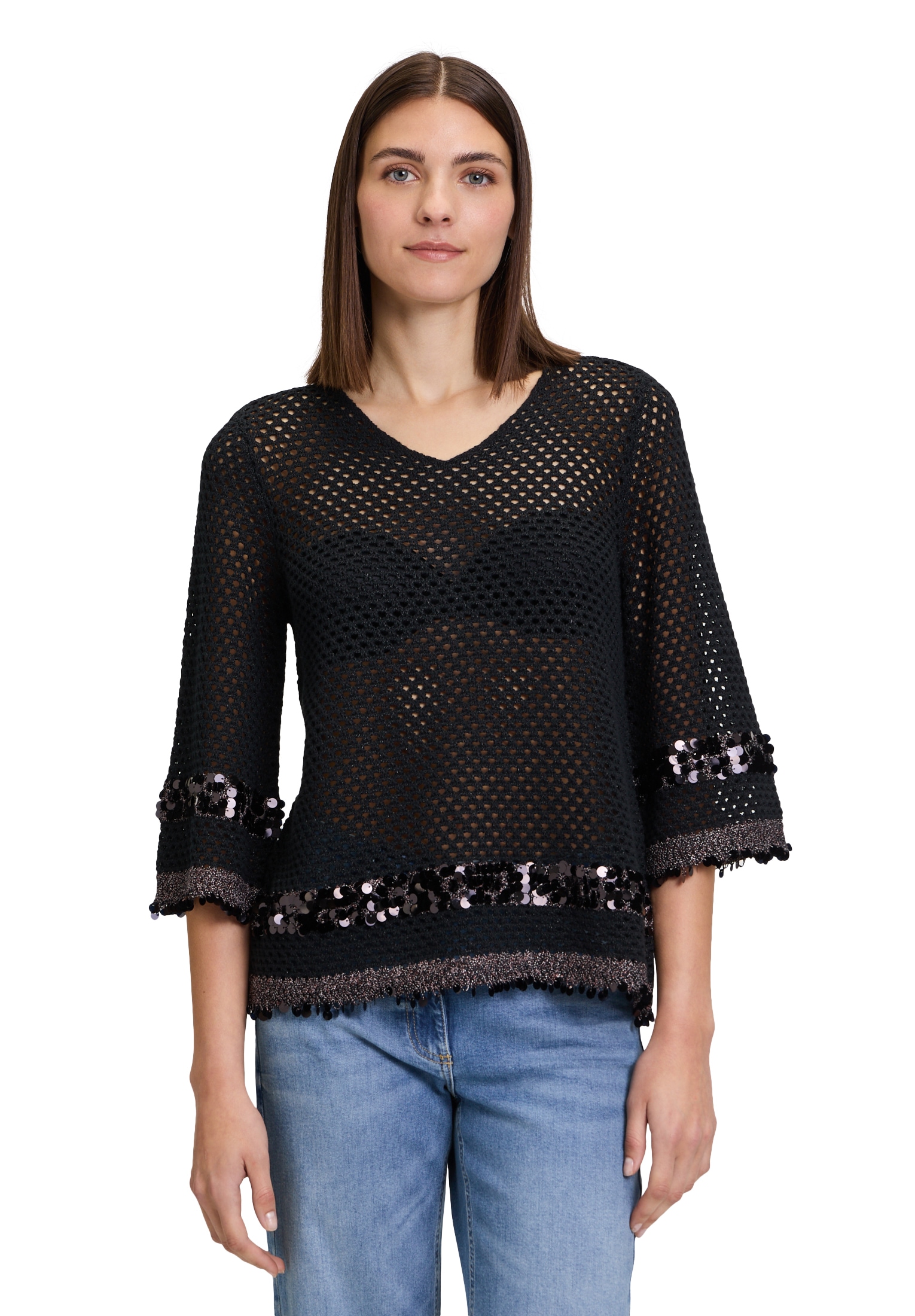 Betty Barclay Strickpullover "Damen mit Lochmuster", 1 Stk. Pailletten günstig online kaufen