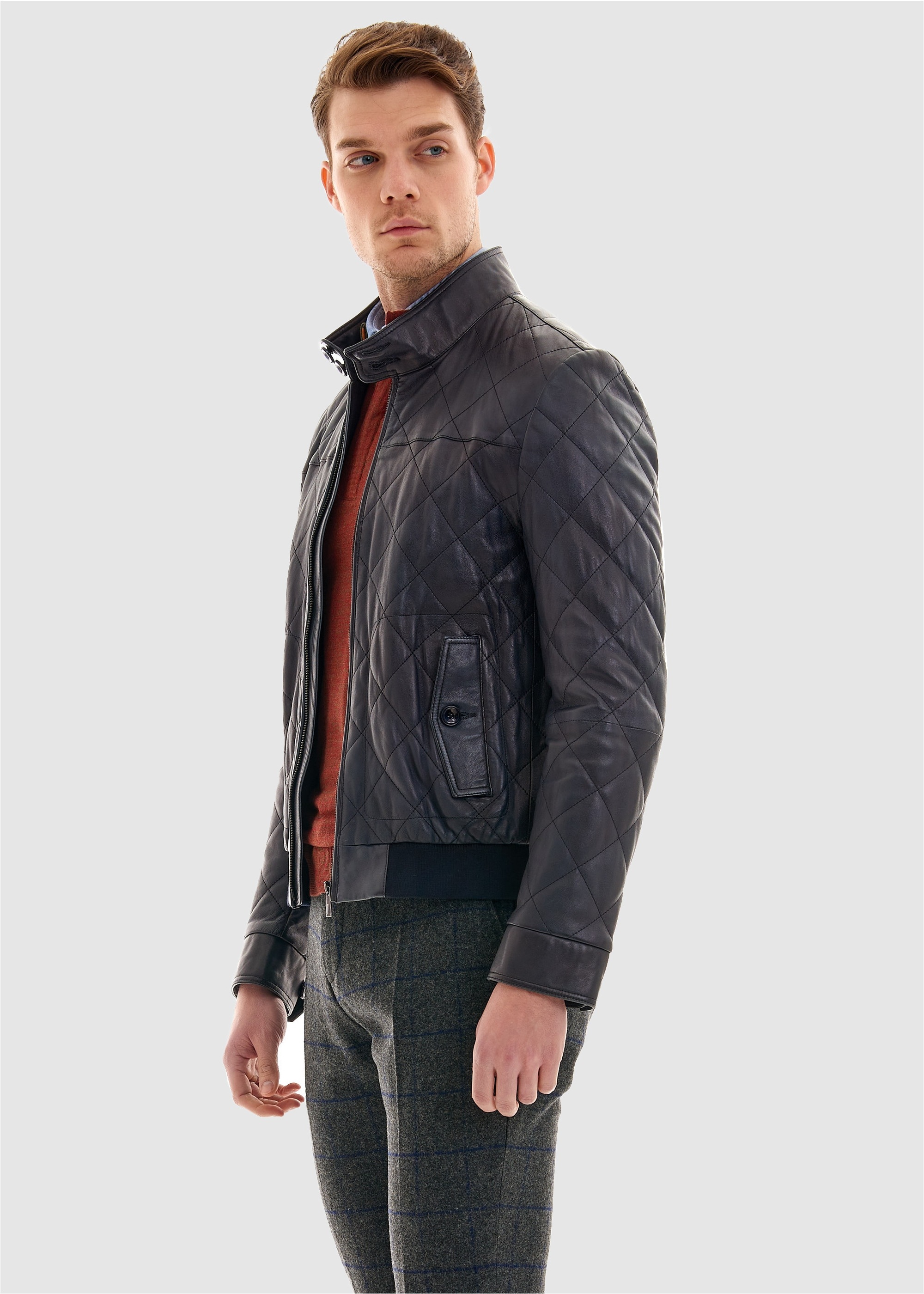 Pierre Cardin Lederjacke, mit schickem Stepp-Muster